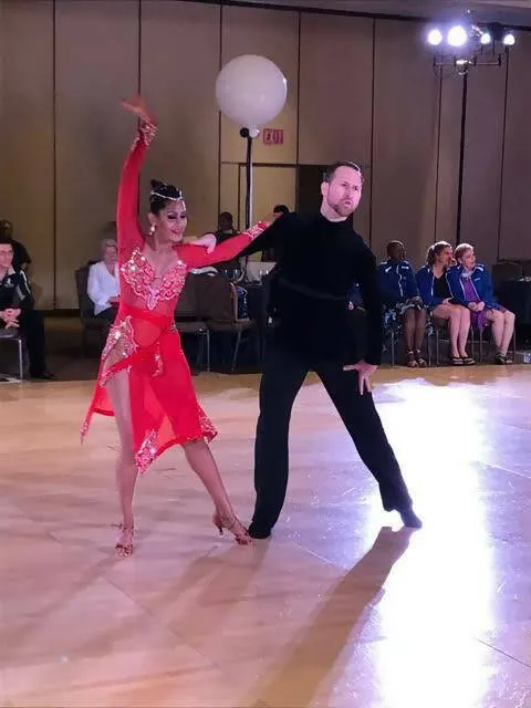 Red Dress with Lace for Latin