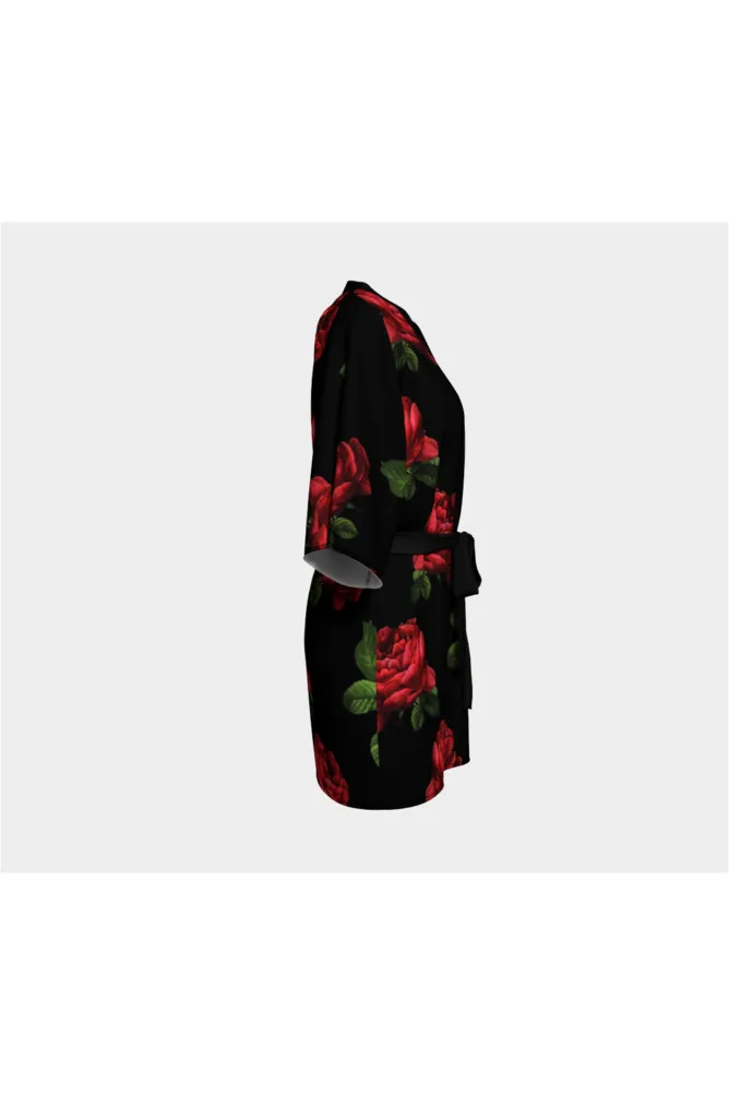 Red Rose Kimono Robe