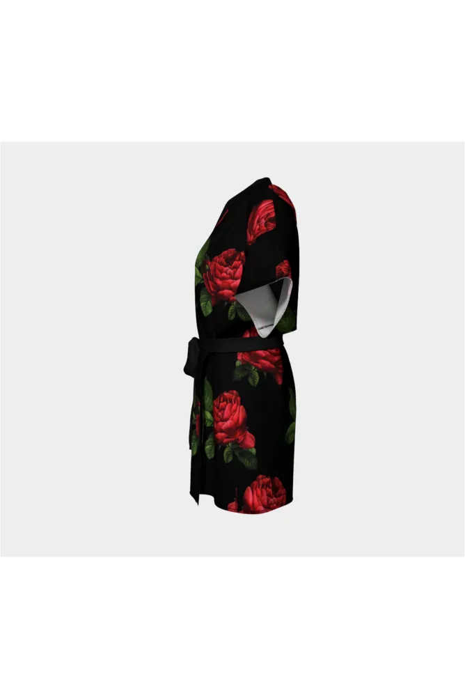 Red Rose Kimono Robe