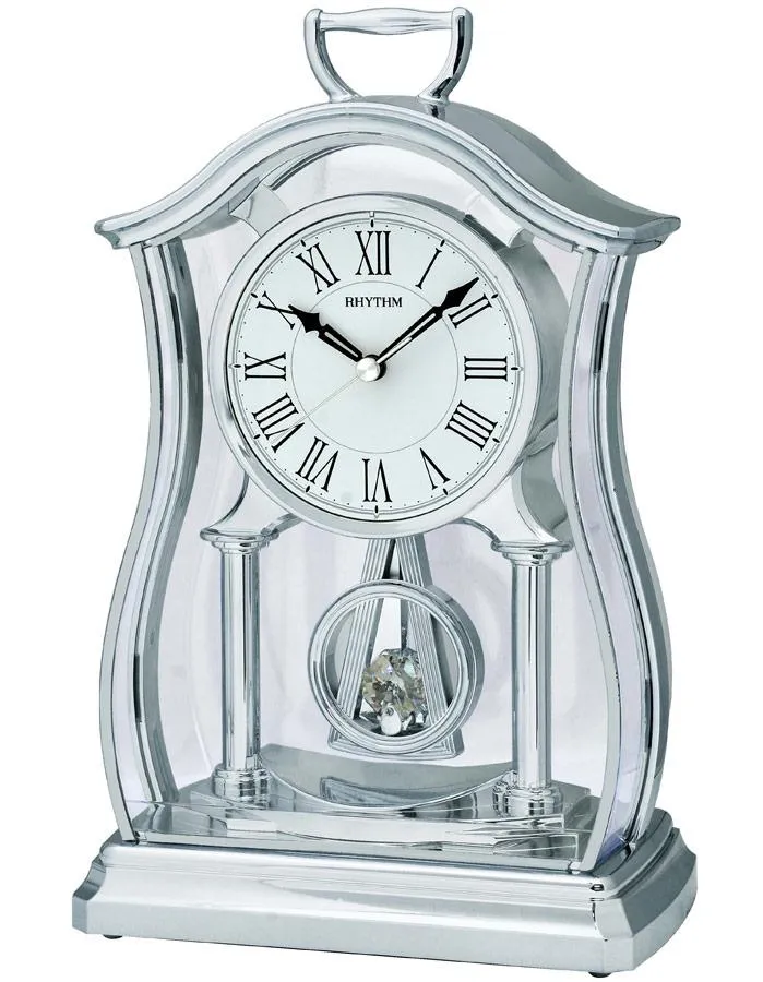 Rhythm Crystal Musical Motion Table Clock - Swarovski Crystals