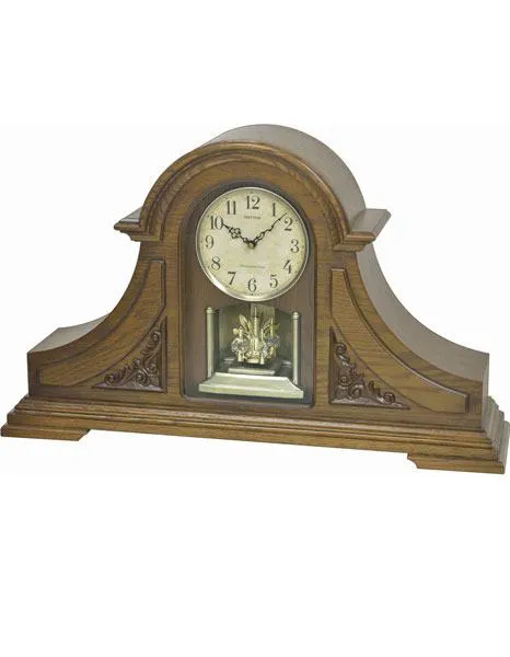 Rhythm WSM Luminous King Mantel Clock - Swarovski - 19 Melodies - Wooden