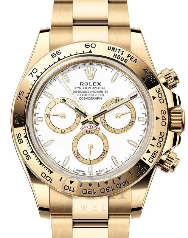 ROLEX DAYTONA YELLOW GOLD WHITE INDEX DIAL YELLOW GOLD BEZEL 126508 WITH YELLOW GOLD PRESIDENT OYSTER BRACELET