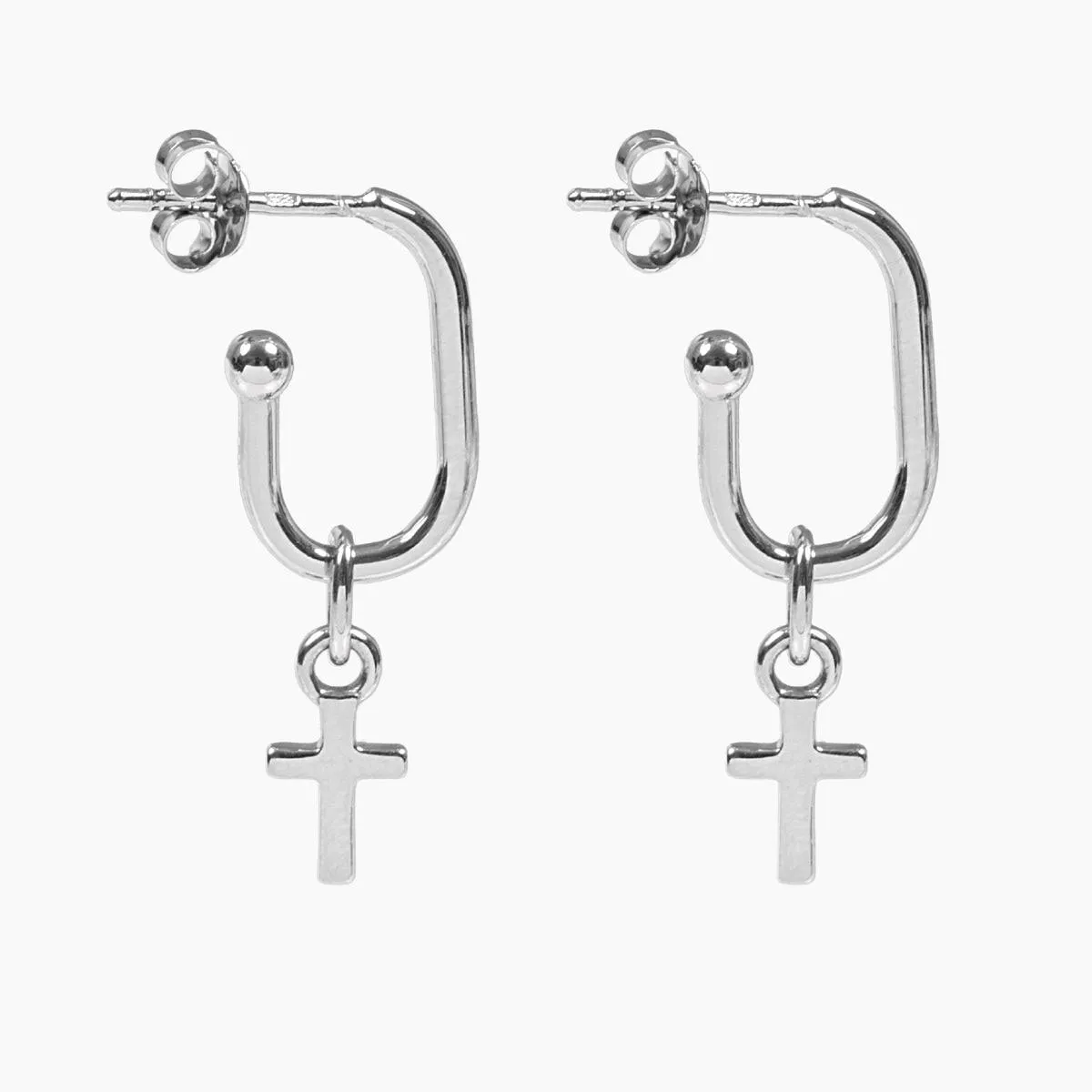 Roma Cross Earrings (Silver)