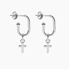 Roma Cross Earrings (Silver)