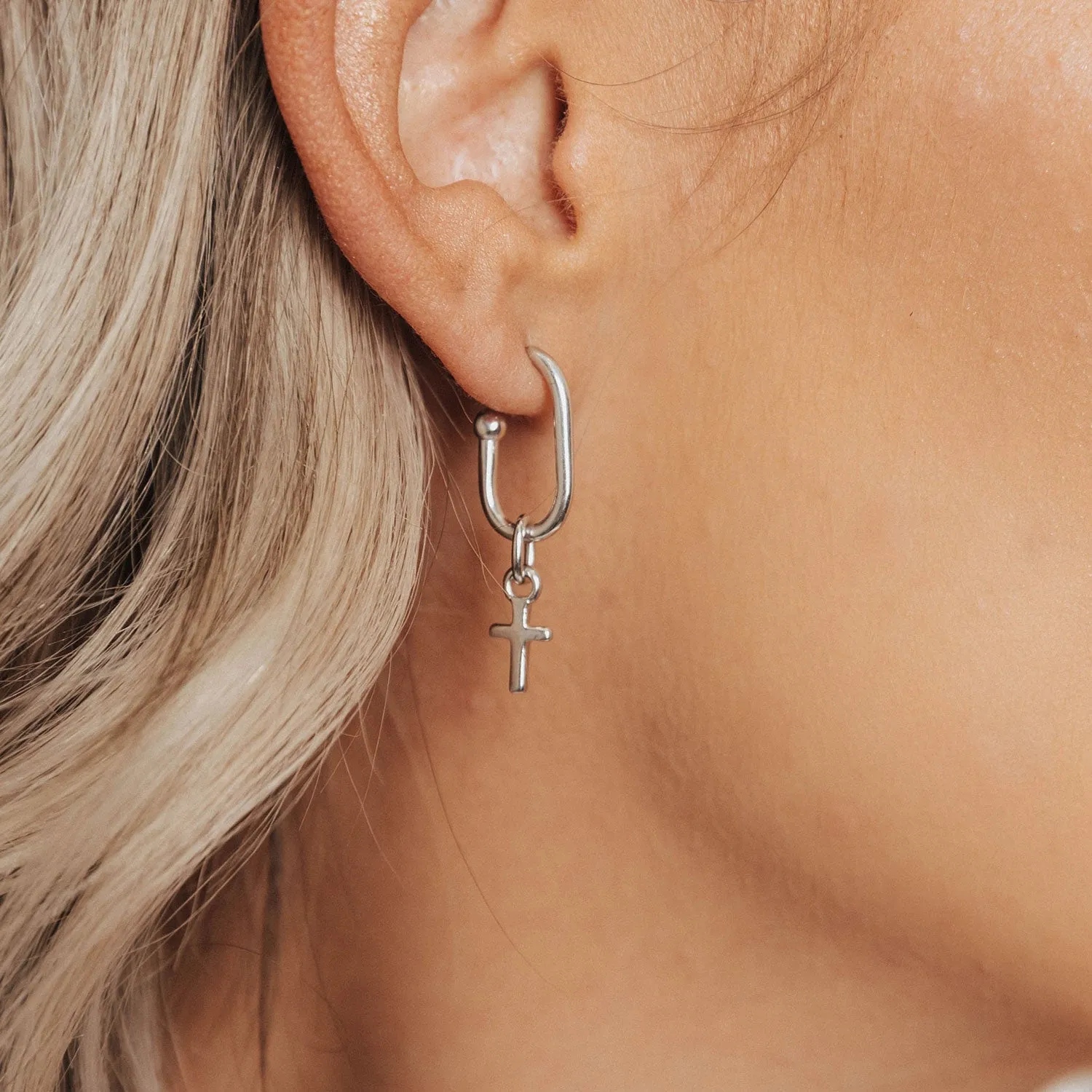 Roma Cross Earrings (Silver)