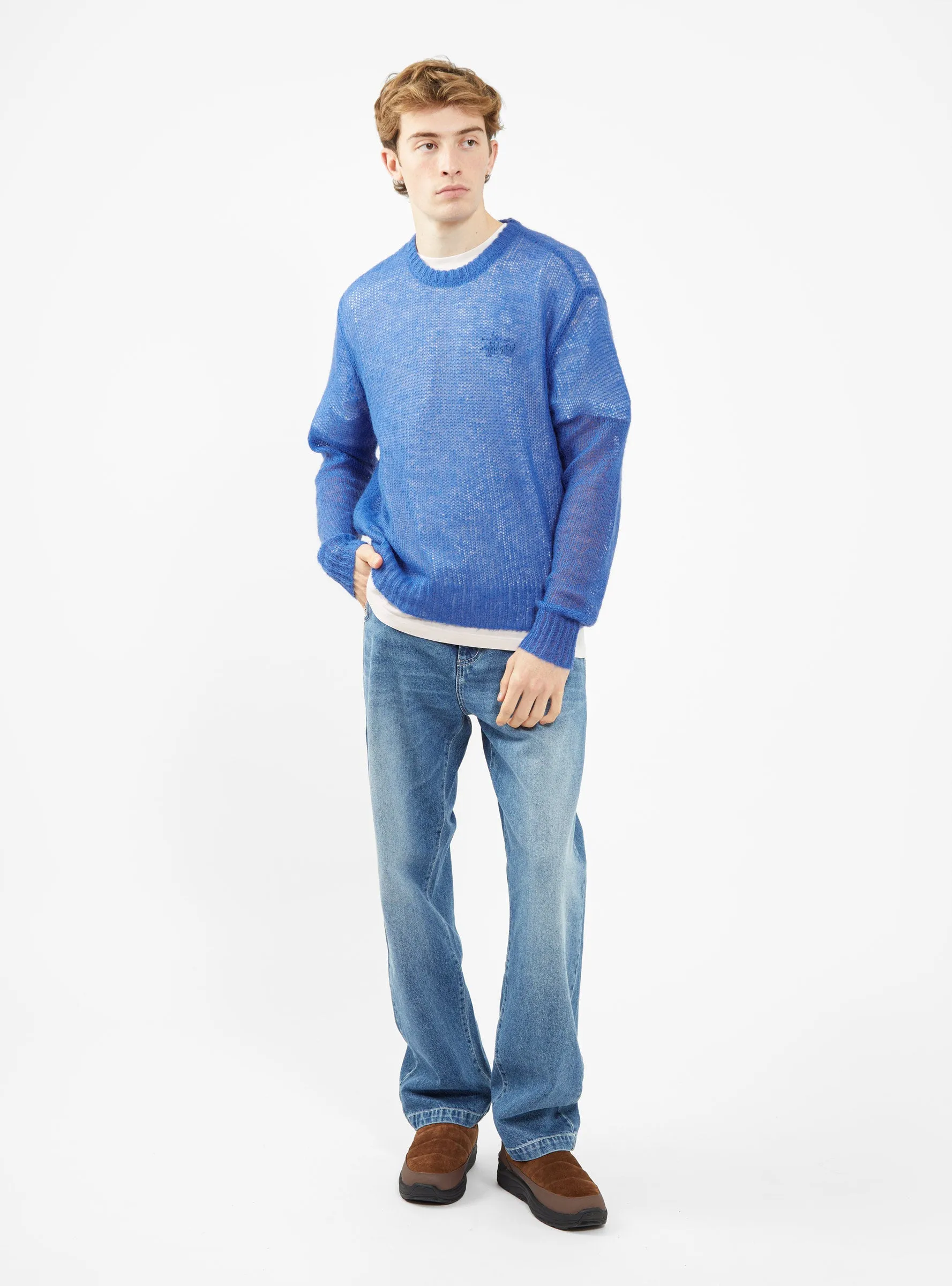 S Loose Knit Sweater Blue