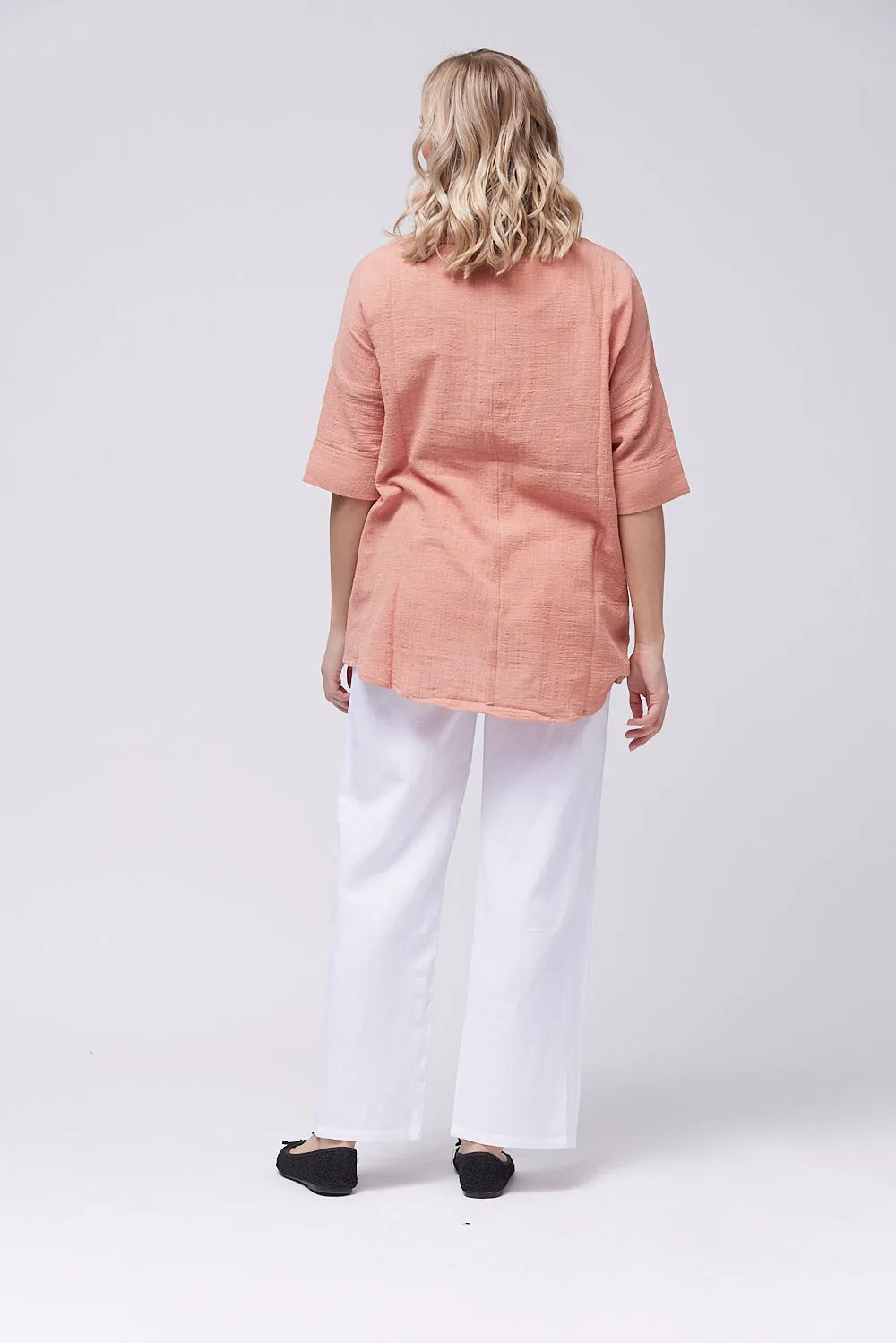 Saloos Button Placket Oversized Top