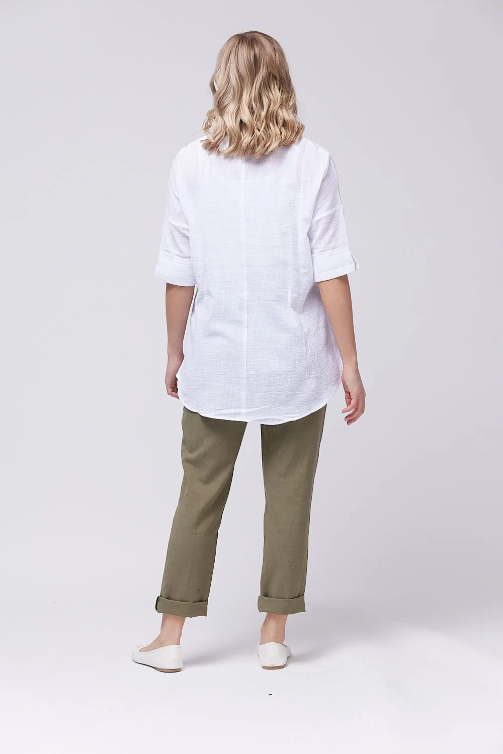 Saloos Button Placket Oversized Top