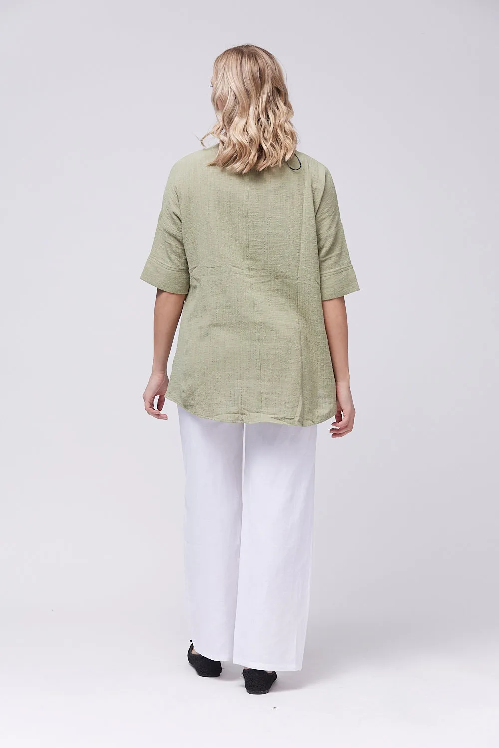 Saloos Button Placket Oversized Top