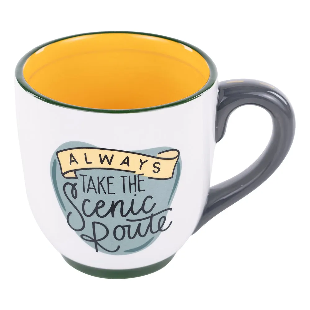 Scenic Route Explorer Ceramic Mug - 16oz Hand-Painted Travel-Inspired Cup