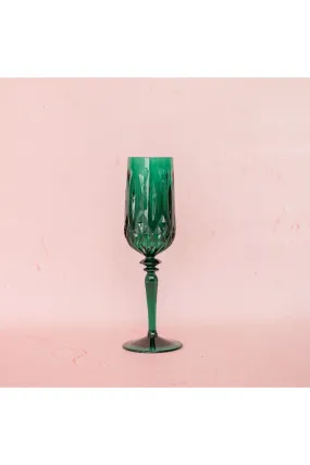 SET OF FOUR CHAMPAGNE FLUTES LUCKY EMERALD