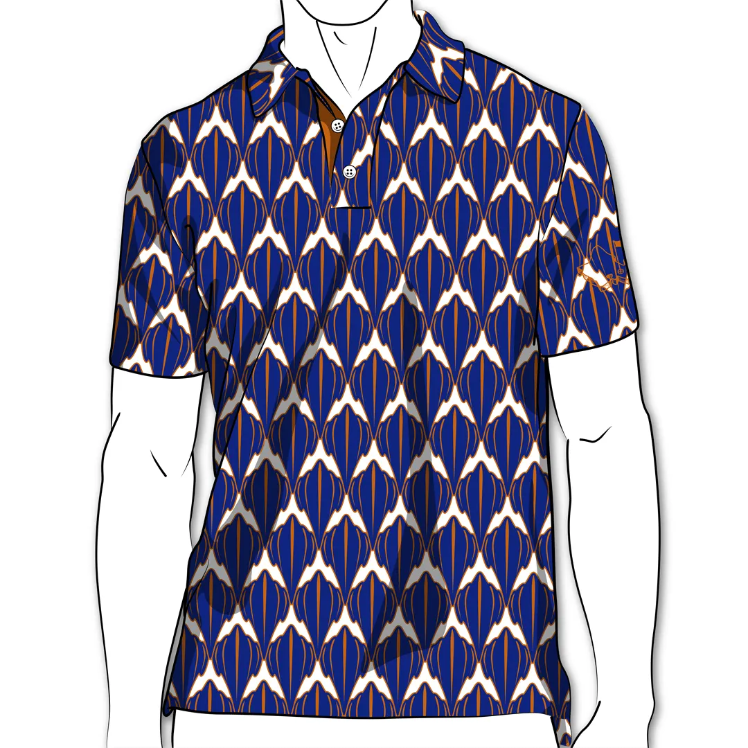 Shark Cobalt Rust - OGA Men's Polo - Cobalt Blue