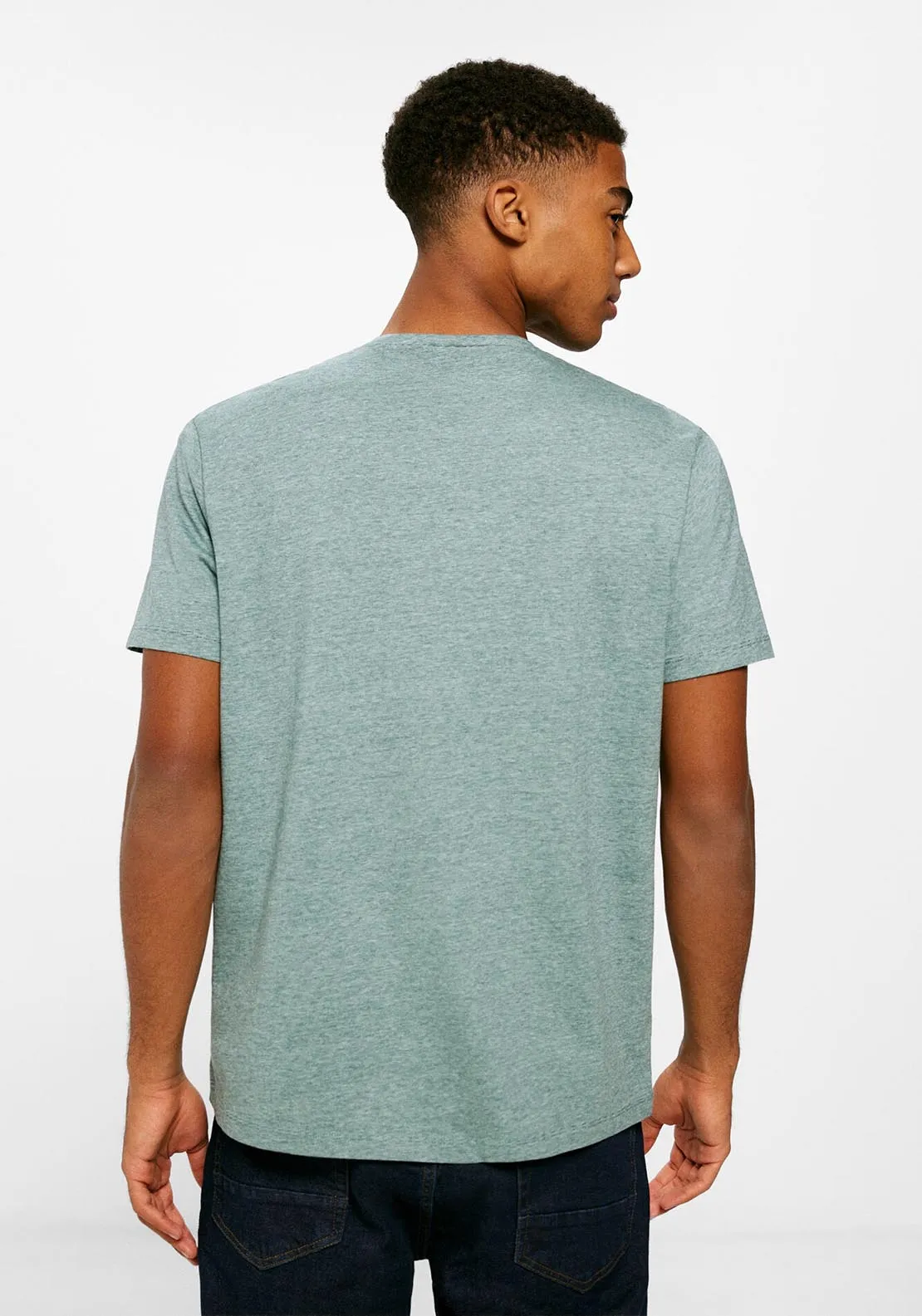 Short Sleeve Microstripe Tshirt - Green