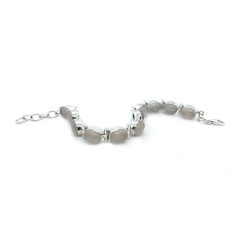 Sia Rose Quartz Silver Bracelet