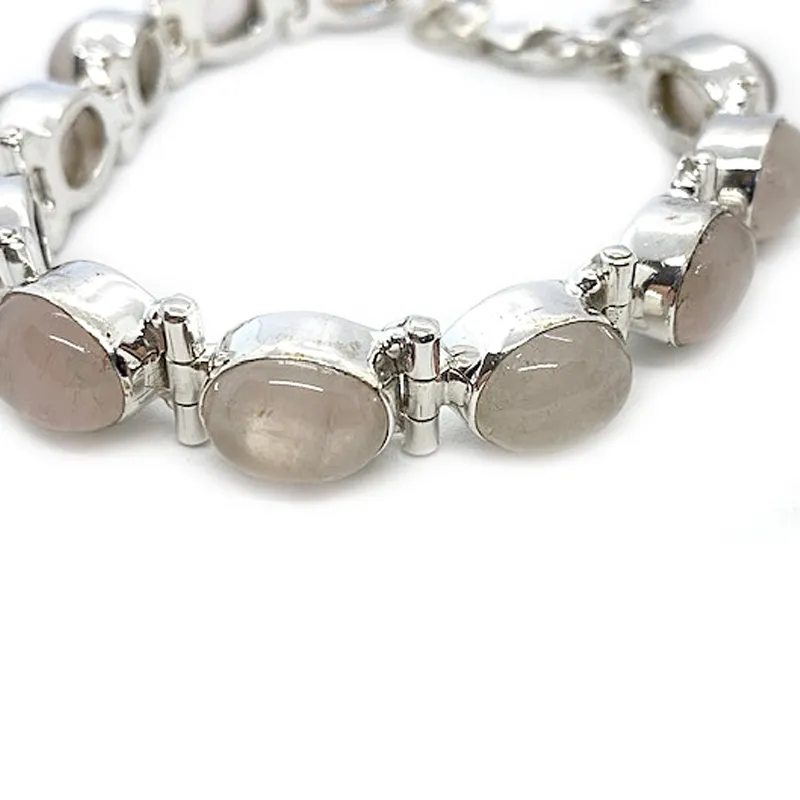 Sia Rose Quartz Silver Bracelet