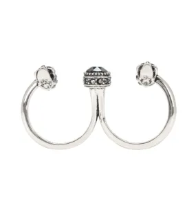 Skull Double Ring, Silver