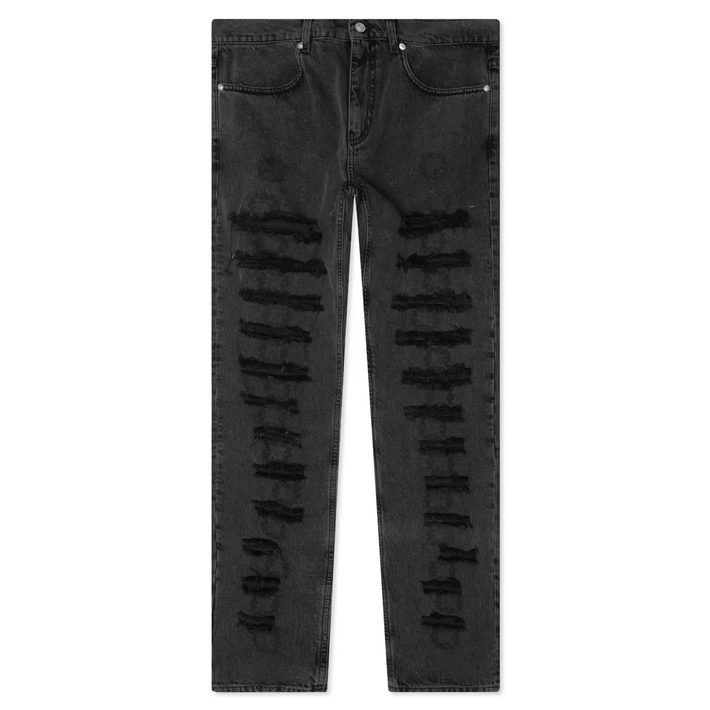 Slashed Skinny Jean - Black