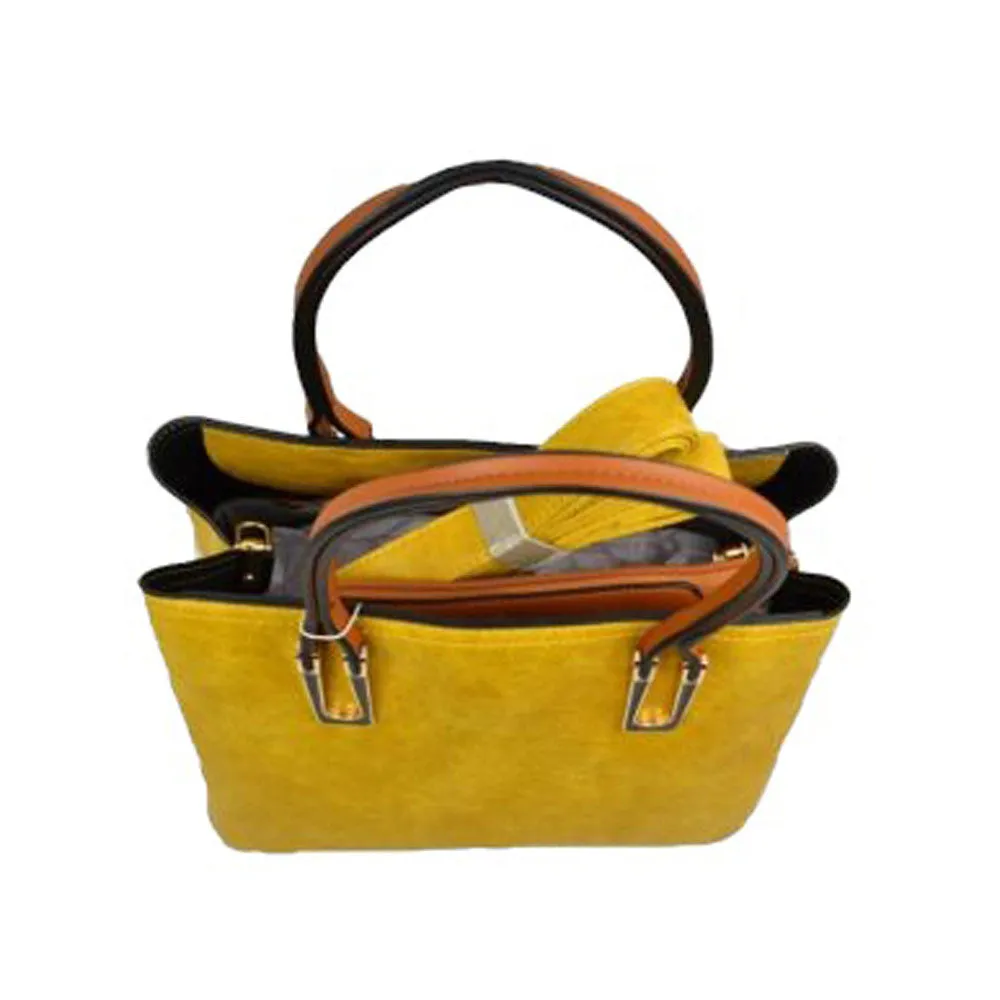 Solid Faux Leather Tote Bag Shoulder Bag