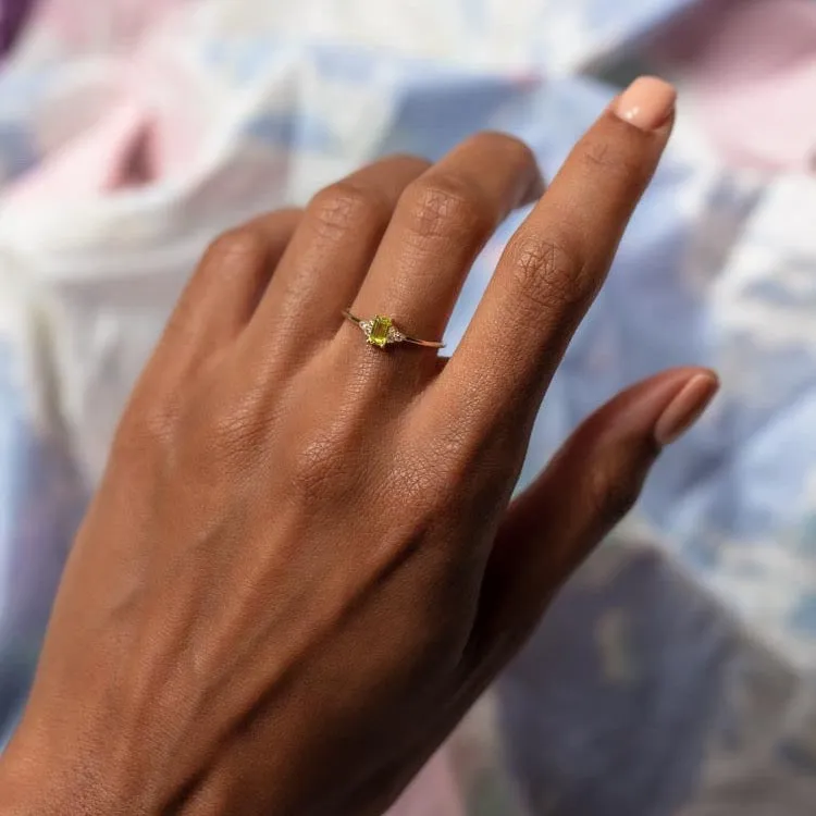 Solid Gold Pretty Peridot Ring