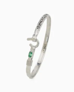 St. John Hook Bracelet with Stone & Coordinates, 4mm - Green Zircon