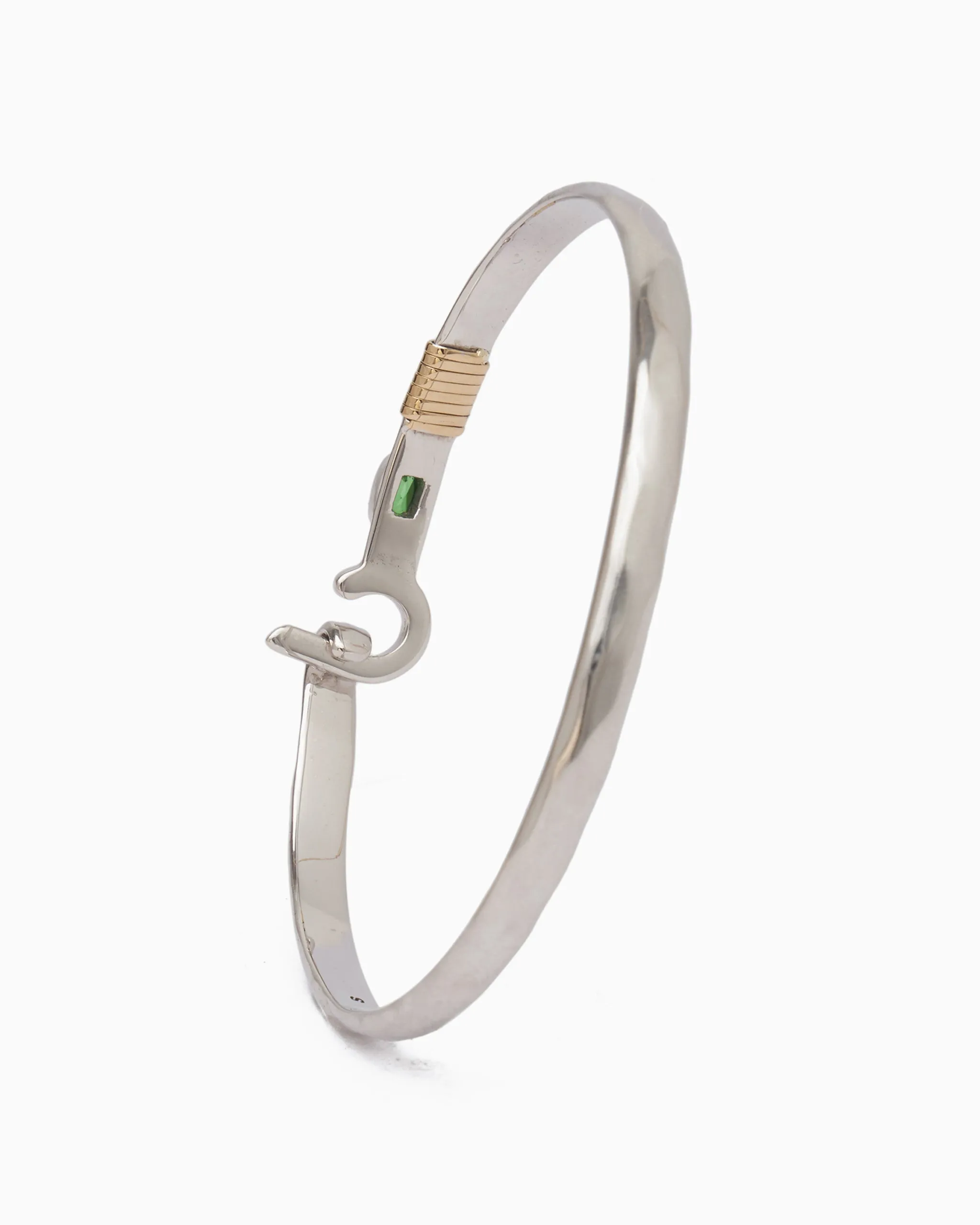 St. John Hook Bracelet with Stone & Coordinates, 4mm - Green Zircon