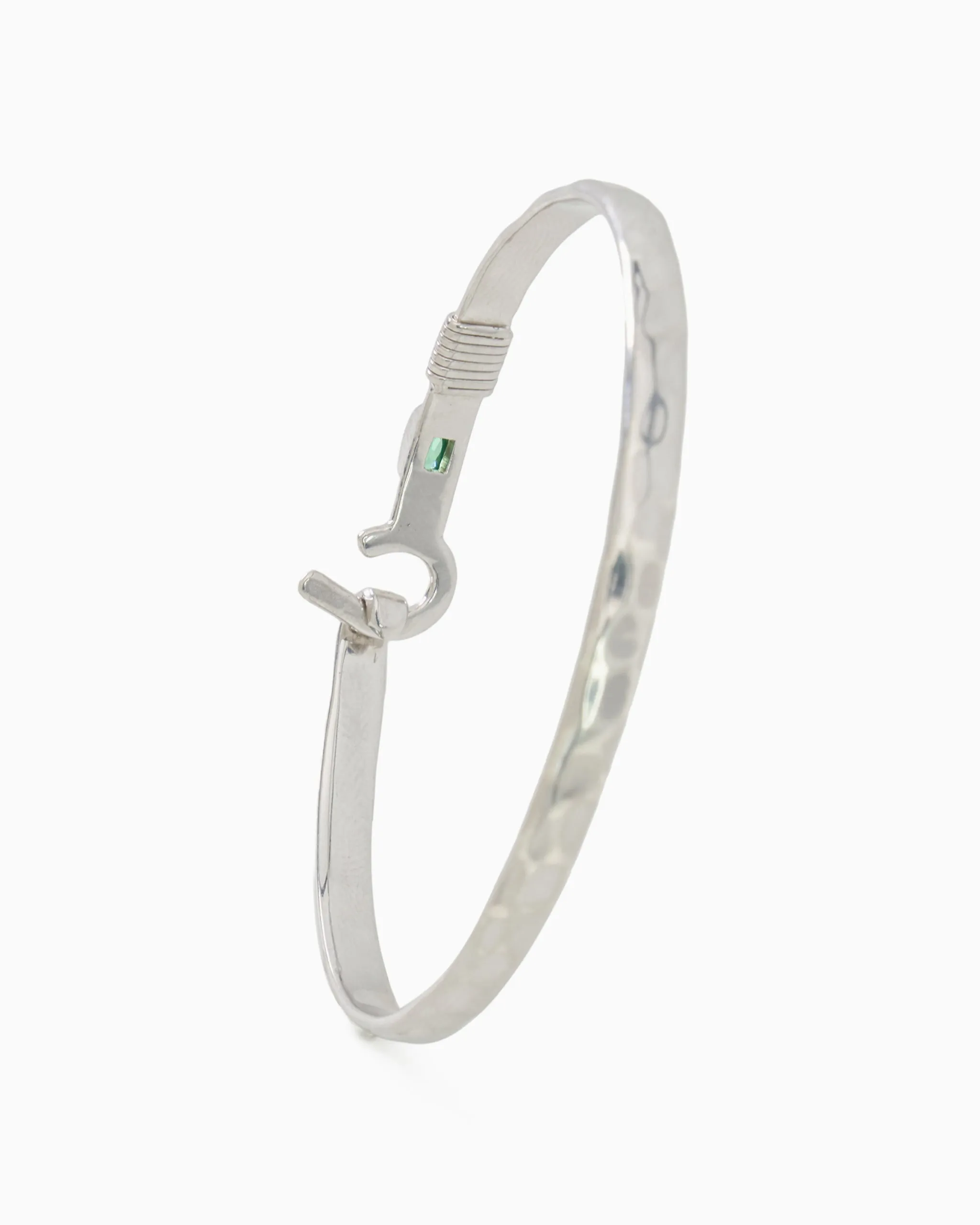 St. John Hook Bracelet with Stone & Coordinates, 4mm - Green Zircon