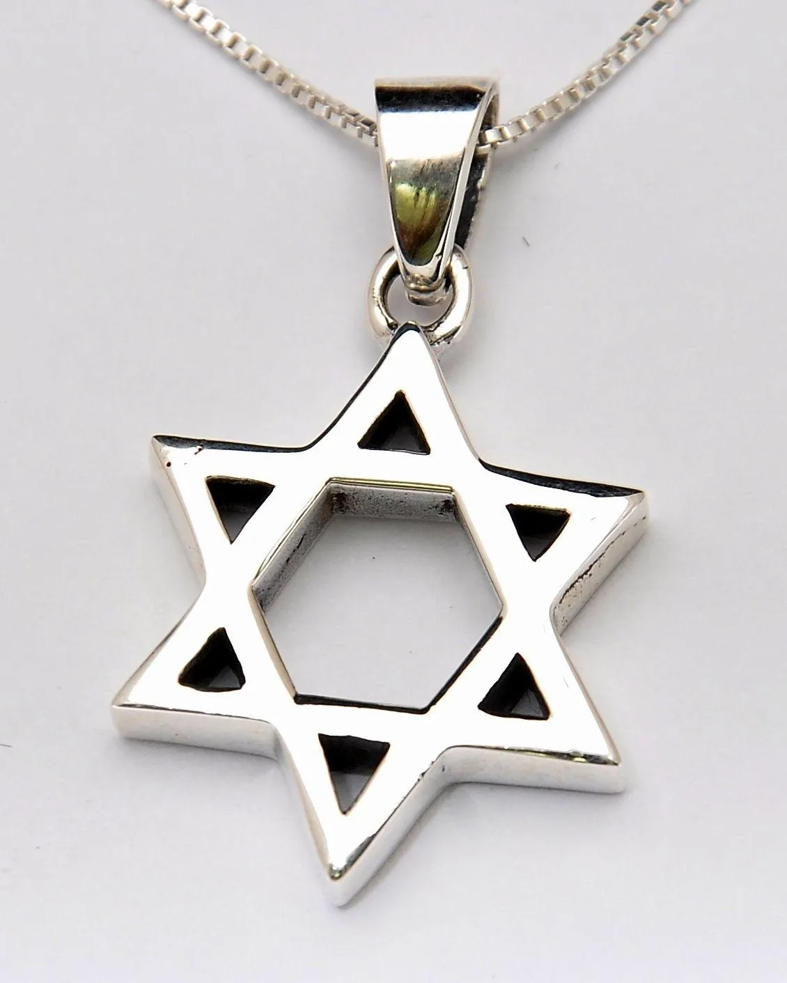 Star Of David Pendant With Chain Sterling Silver 925