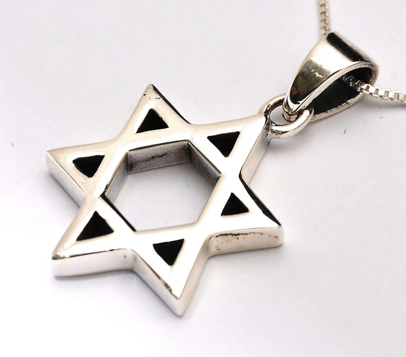 Star Of David Pendant With Chain Sterling Silver 925