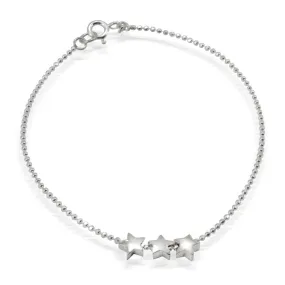 Sterling Silver 3 Star Bracelet