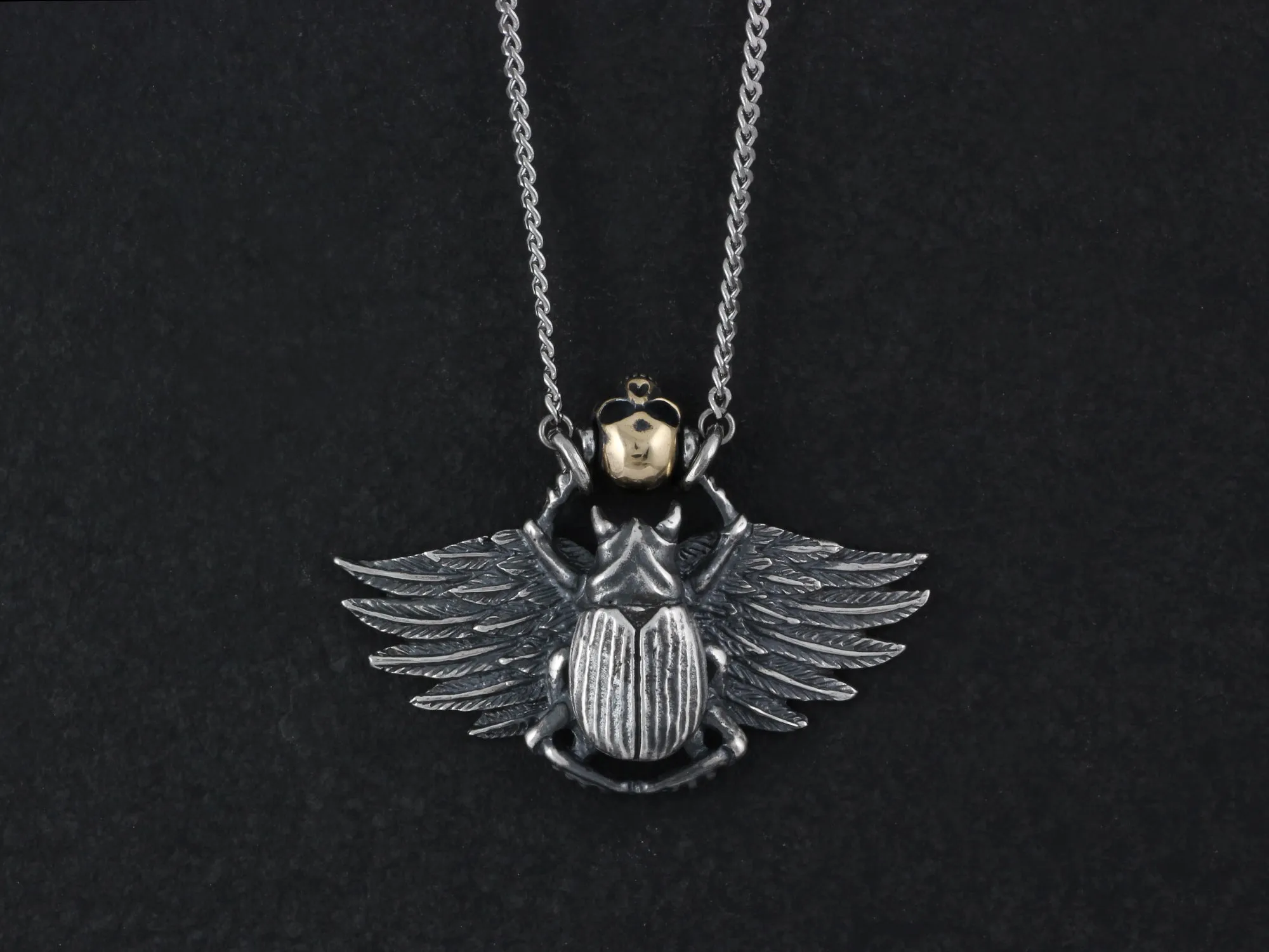 Sterling Silver Scarab Necklace