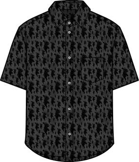 STREET FIGHTER - 'One Thousand Deaths' Button Up Shirt - Black