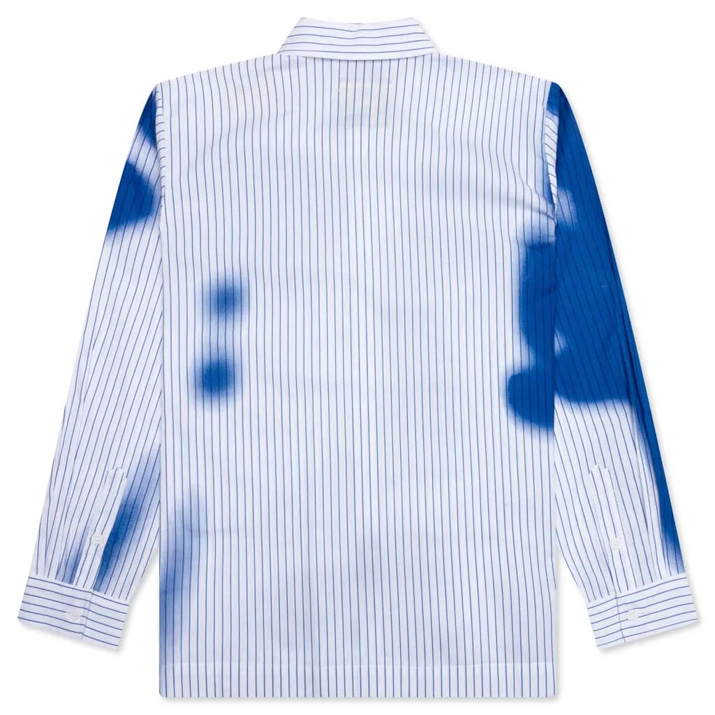 Stripe Blurry Face Shirt - White