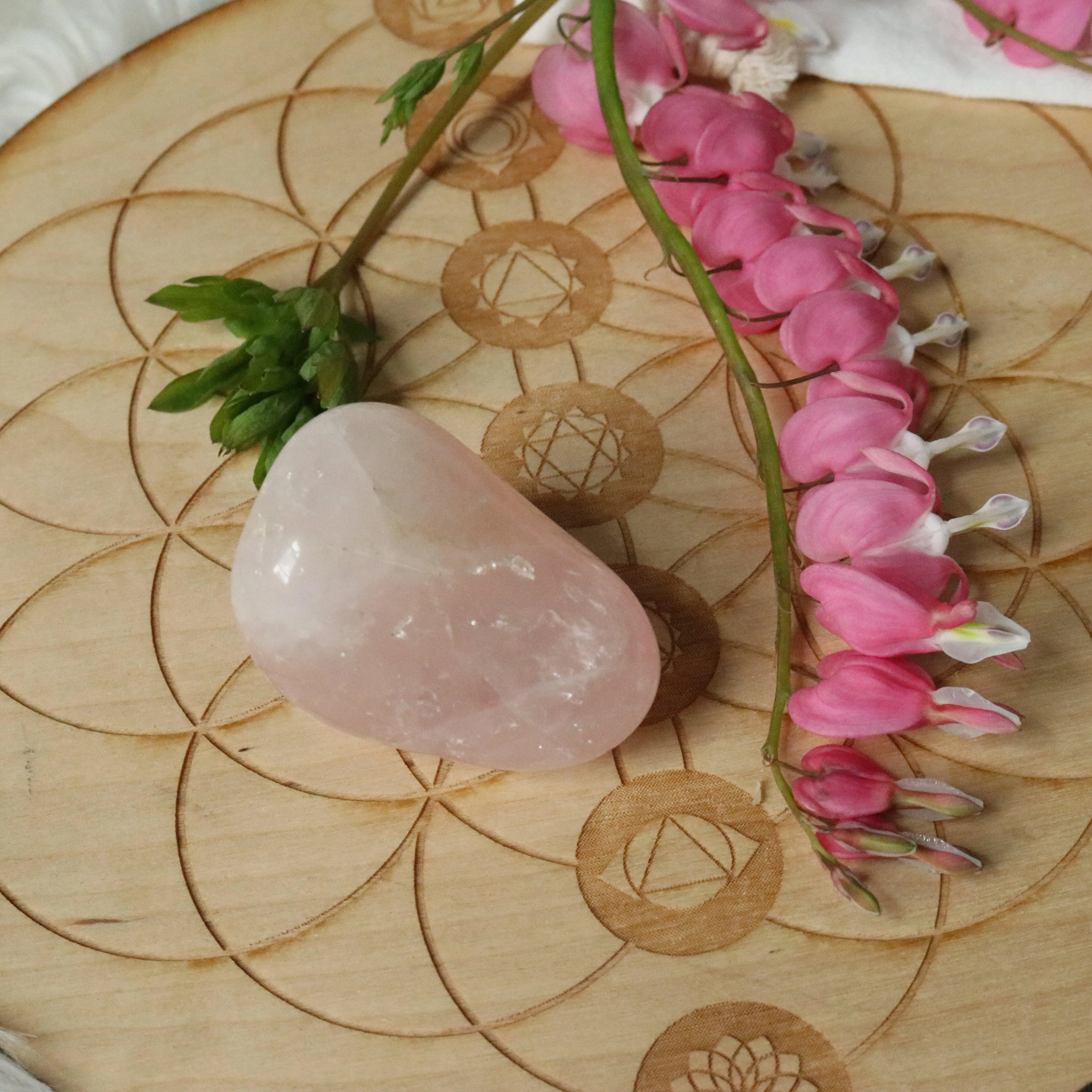 Sweet Pink Rose Quartz B Grade from Brazil~ Medium Hand Held Palm Stone