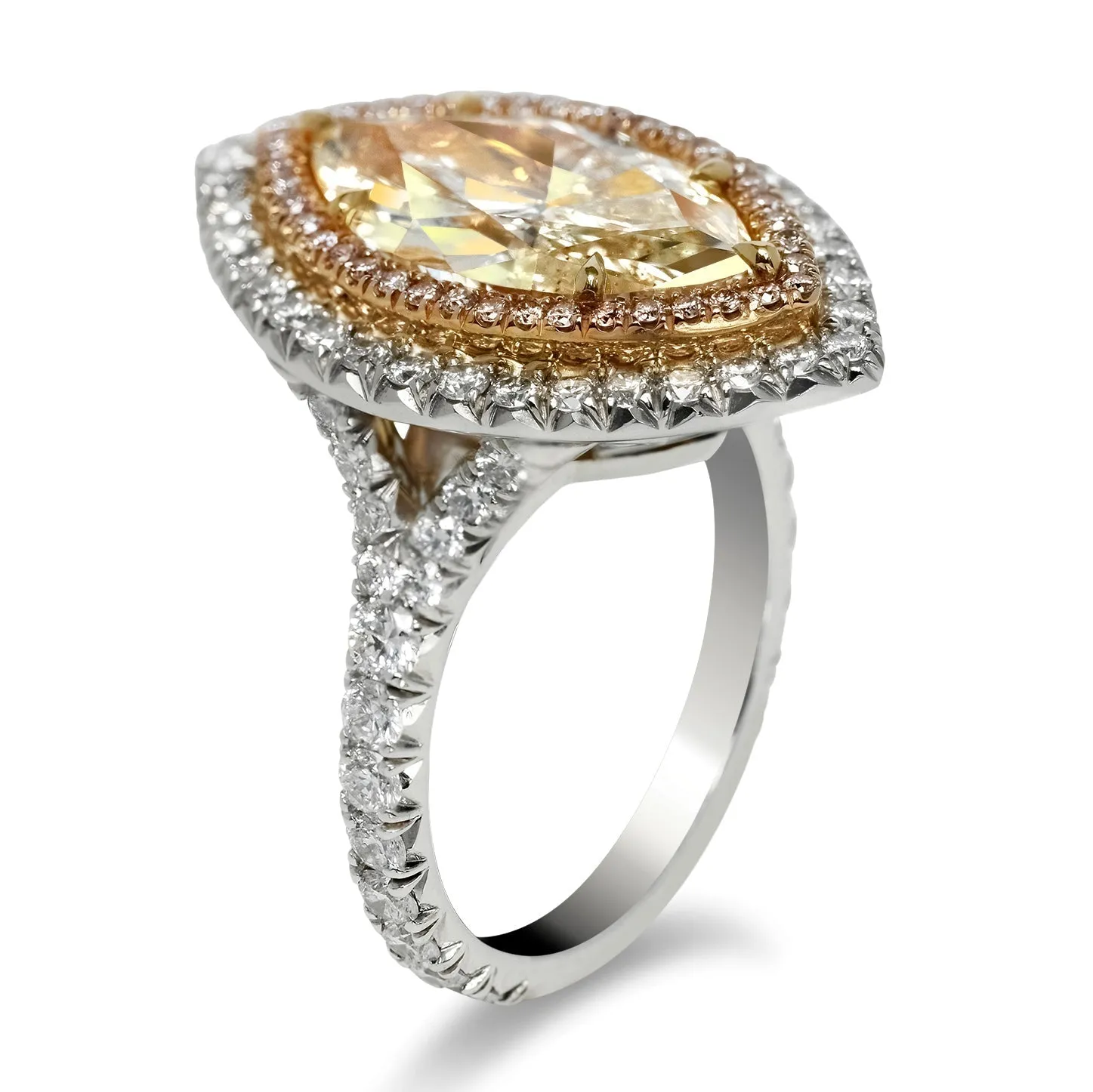 SYNTHIA 4 CARAT MARQUISE CUT DIAMOND ENGAGEMENT RING PLATINUM & 18KW GIA CERTIFIED 3 CT K SI1 BY MIKE NEKTA