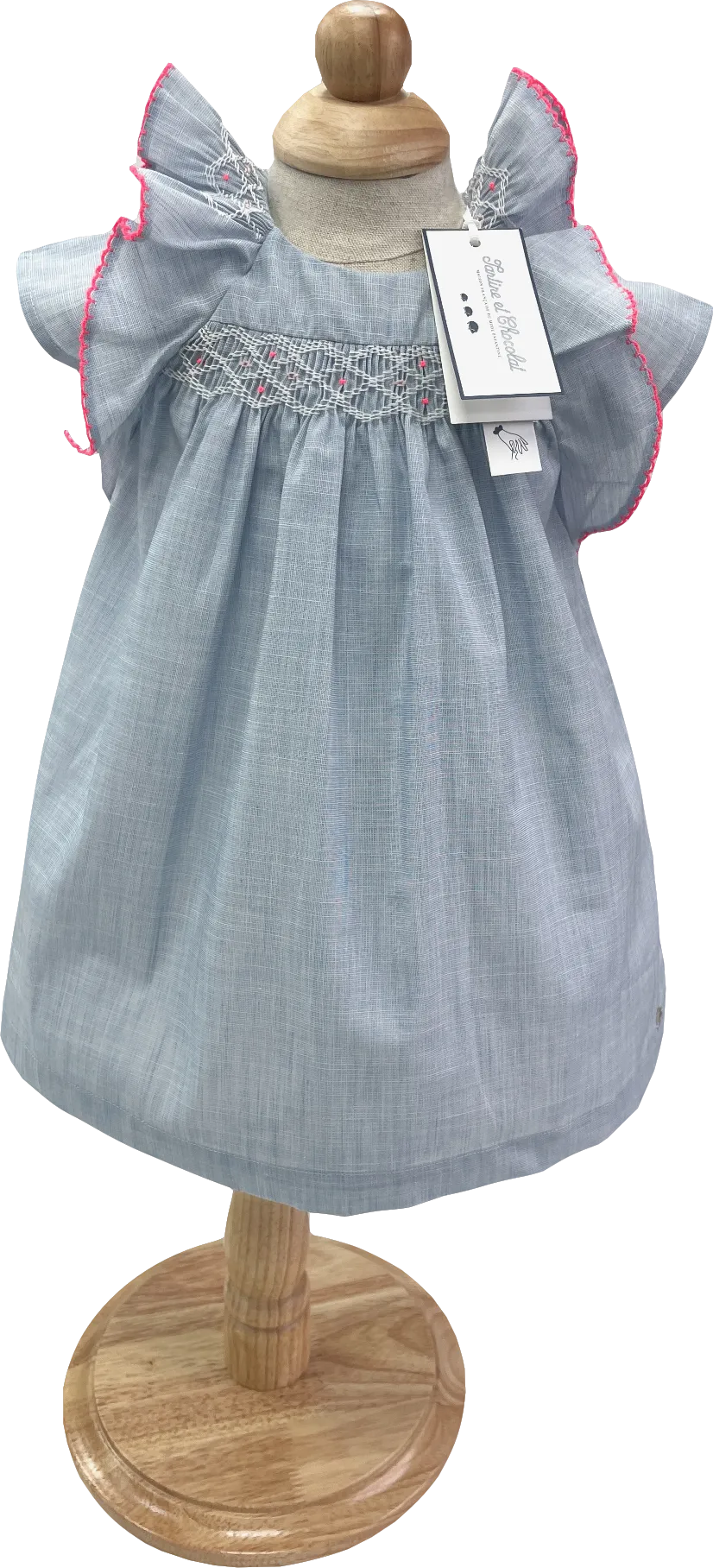 Tartine et Chocolat Blue Smocked Cotton Dress BNWT 3-6 Months