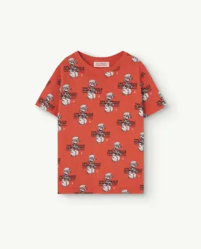 The Animals Observatory | Recycled Rooster T-Shirt Red