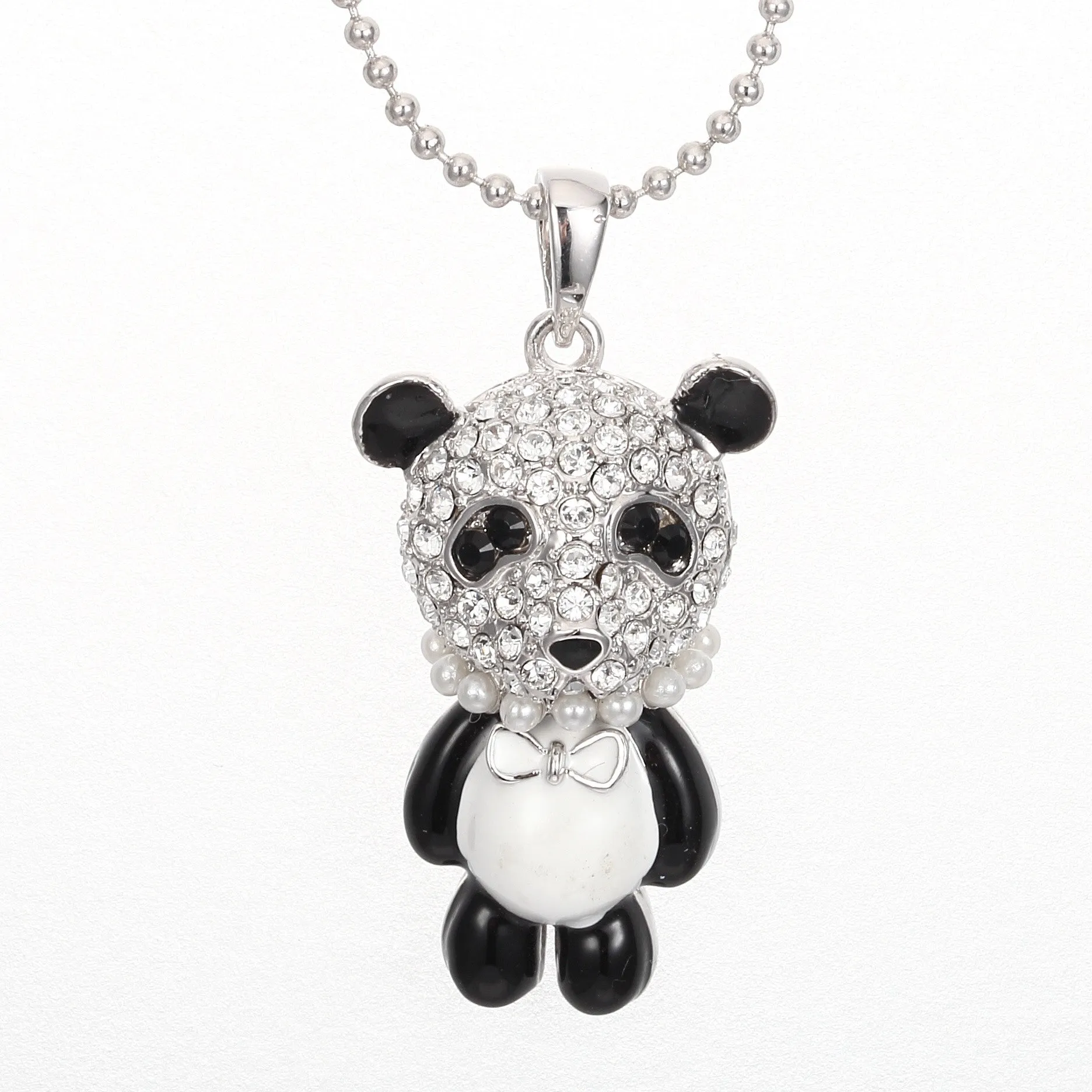 The cute little black and white panda necklace