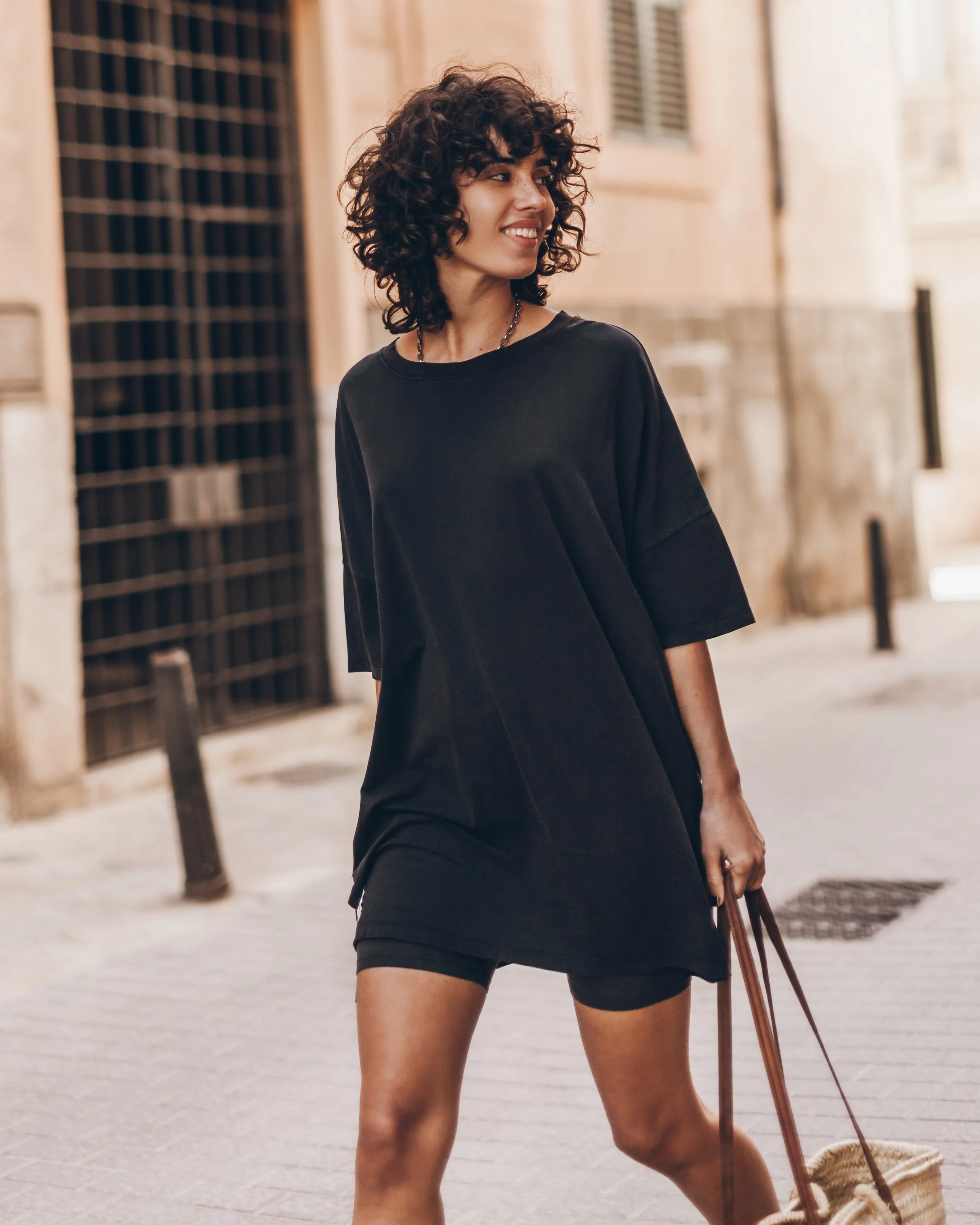 The Dark Short Loose T-Shirt Dress