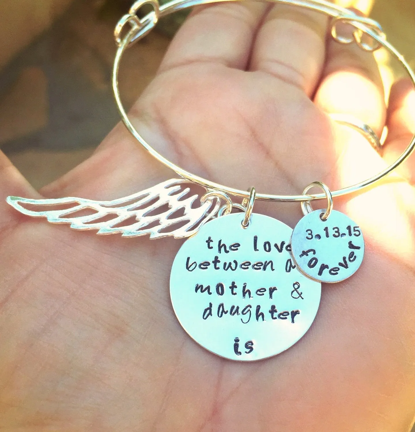 The Love Between A Mother And Daughter Is Forever, Mother Daughter Bracelet, Personalized Bracelets, natashaaloha