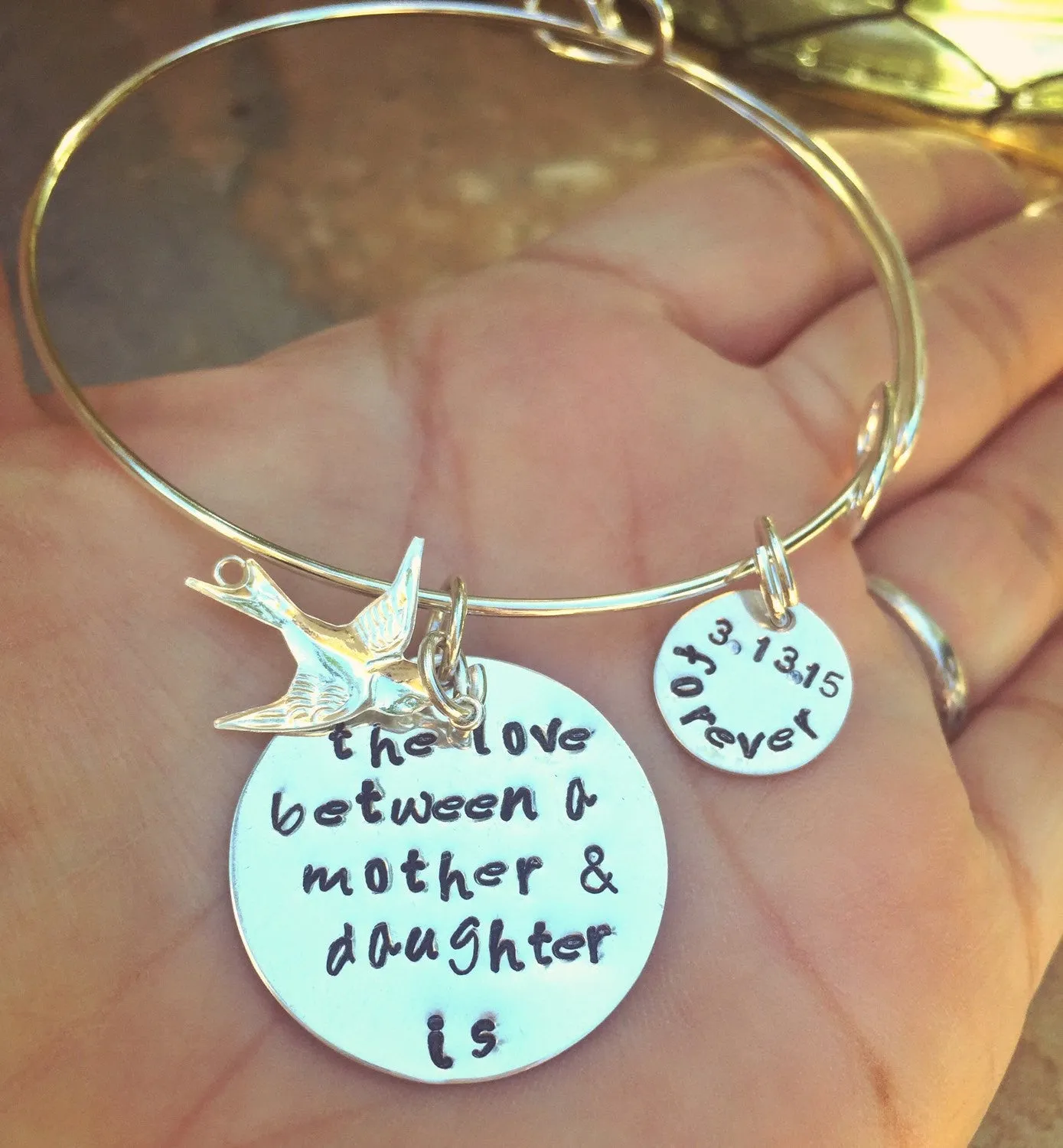 The Love Between A Mother And Daughter Is Forever, Mother Daughter Bracelet, Personalized Bracelets, natashaaloha