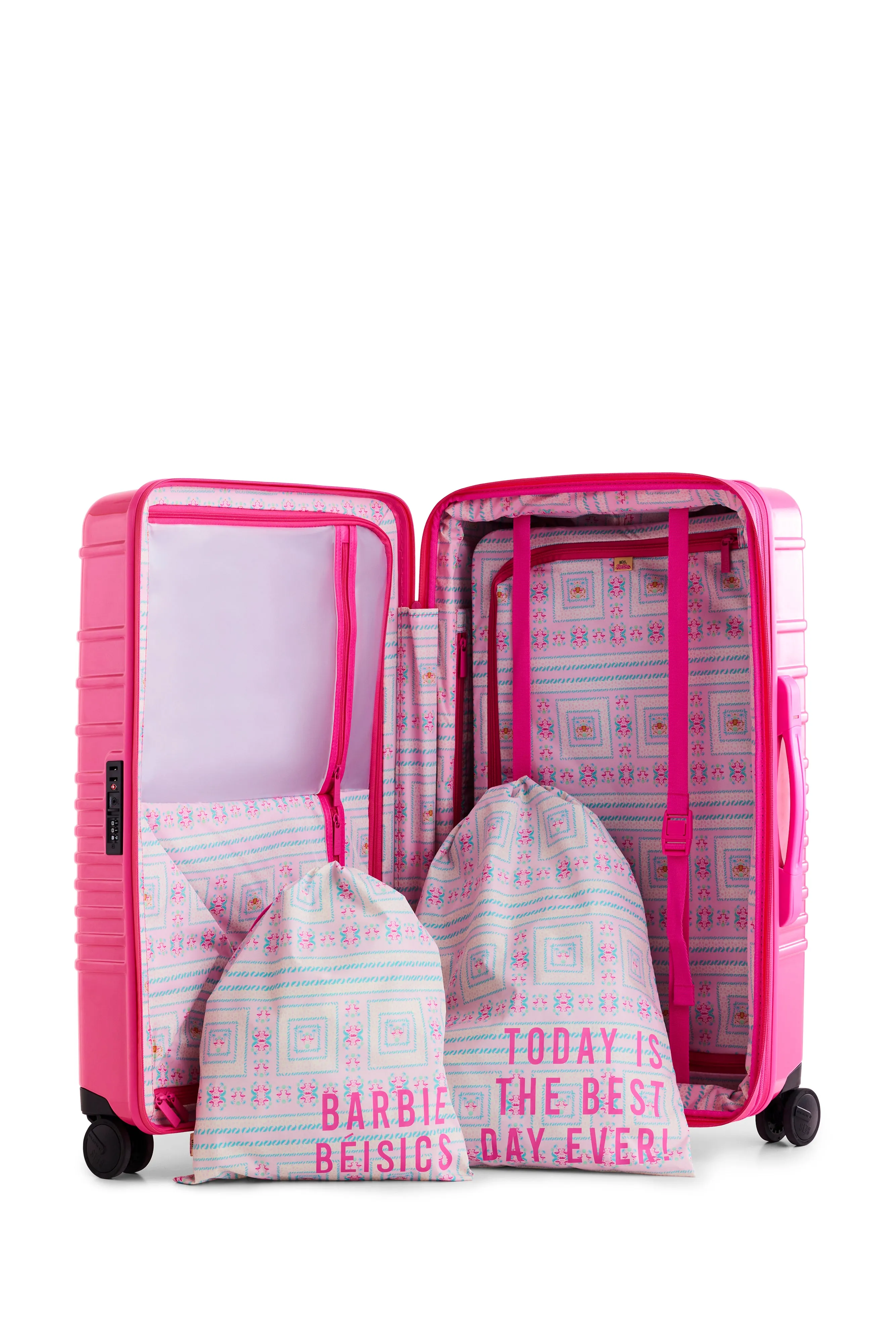 The Medium Check-In Roller in Barbie Pink