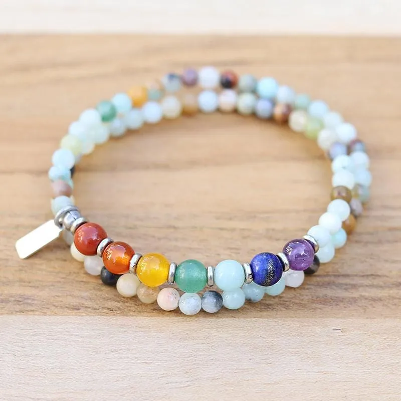 Throat Chakra Amazonite Wrap Bracelet