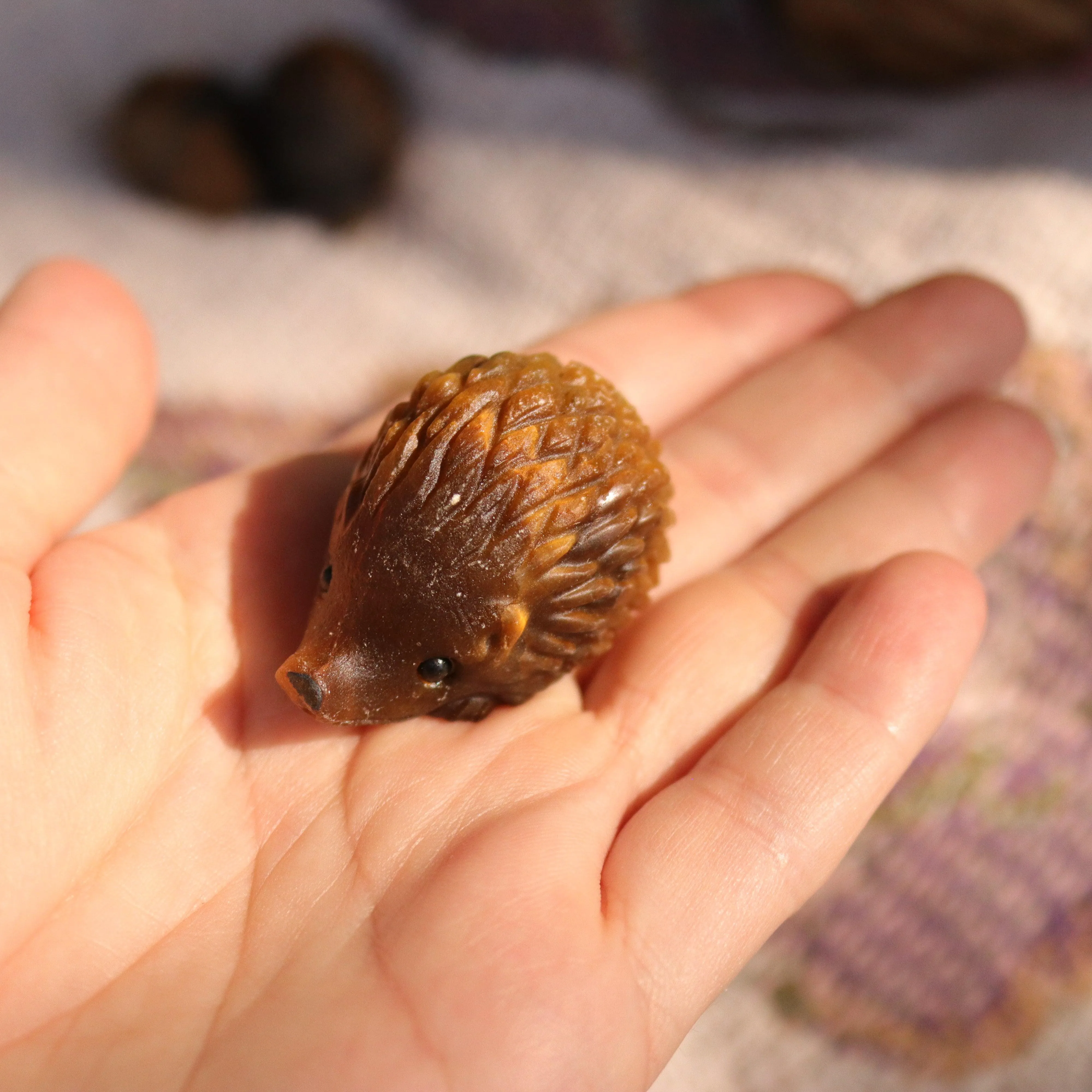 Tigers Eye Hedgehog Carving ~ Cutest Little Critter Carving