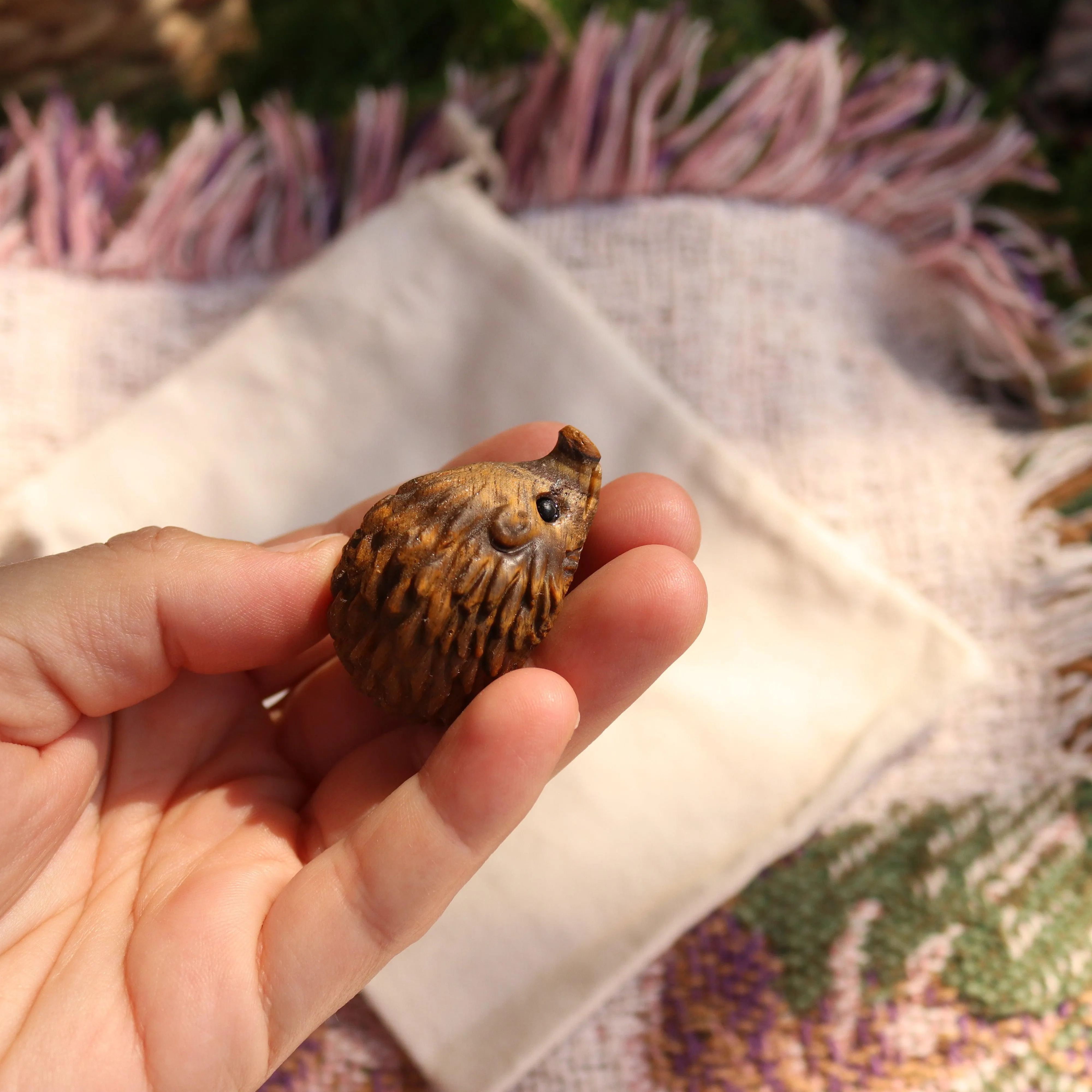 Tigers Eye Hedgehog Carving ~ Cutest Little Critter Carving