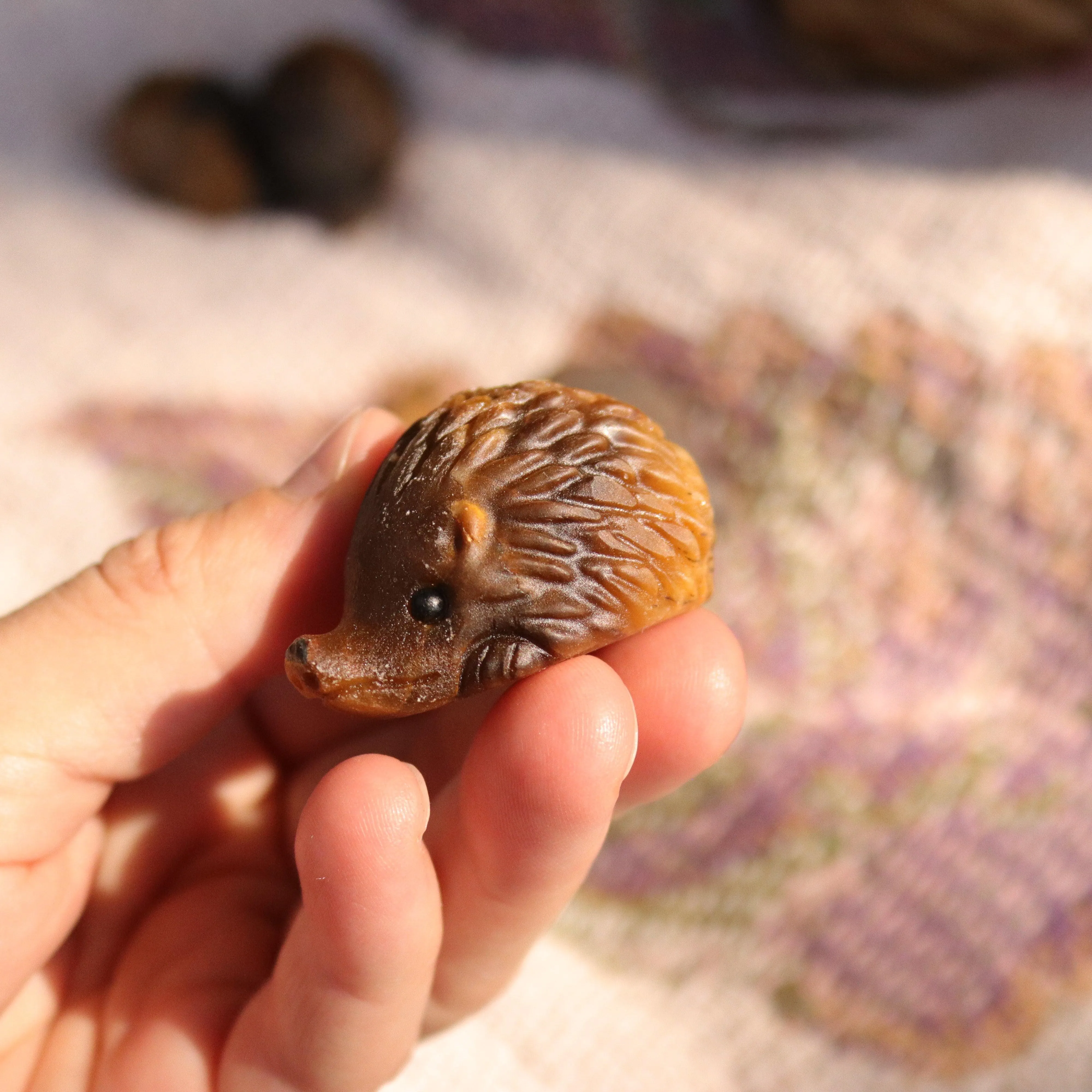 Tigers Eye Hedgehog Carving ~ Cutest Little Critter Carving