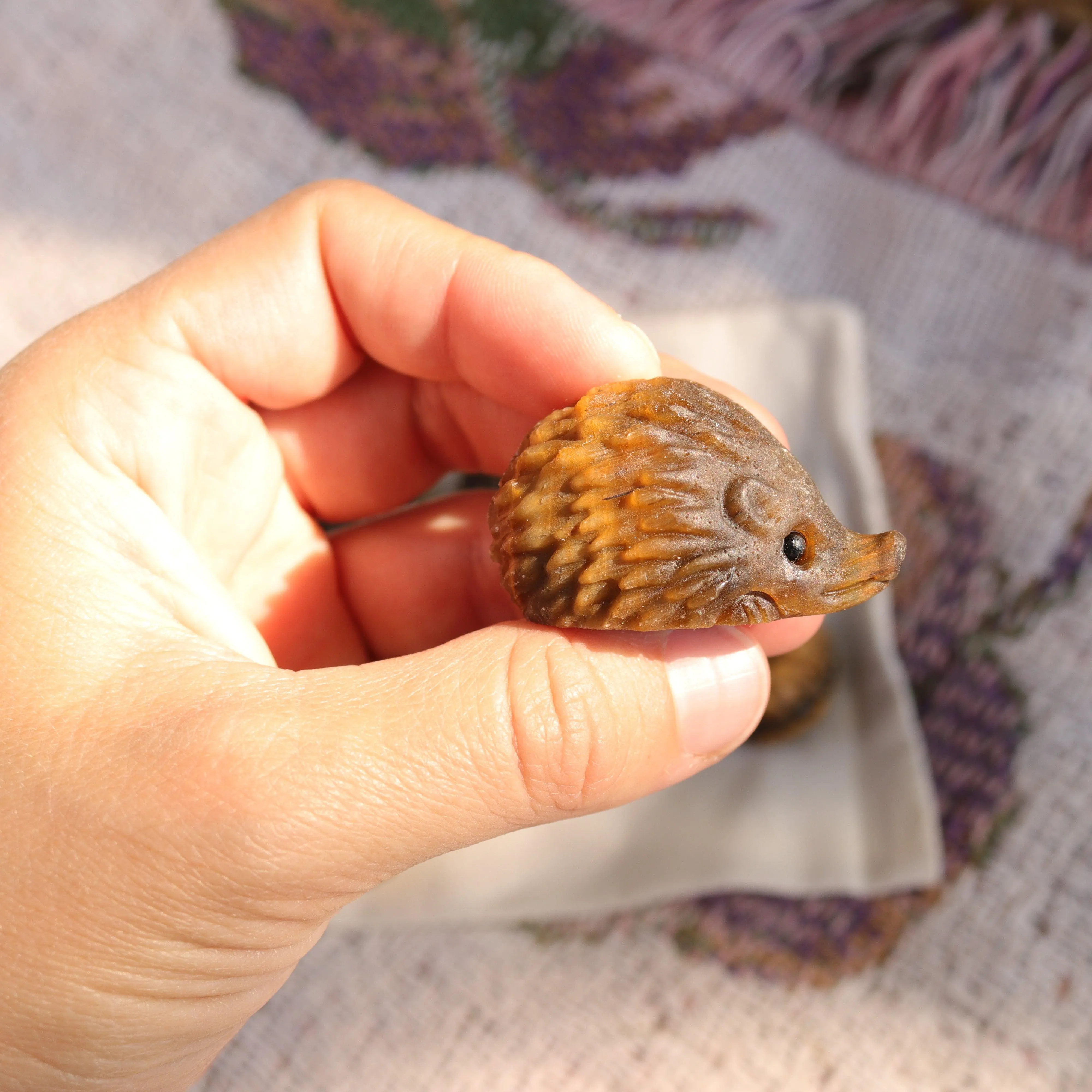 Tigers Eye Hedgehog Carving ~ Cutest Little Critter Carving