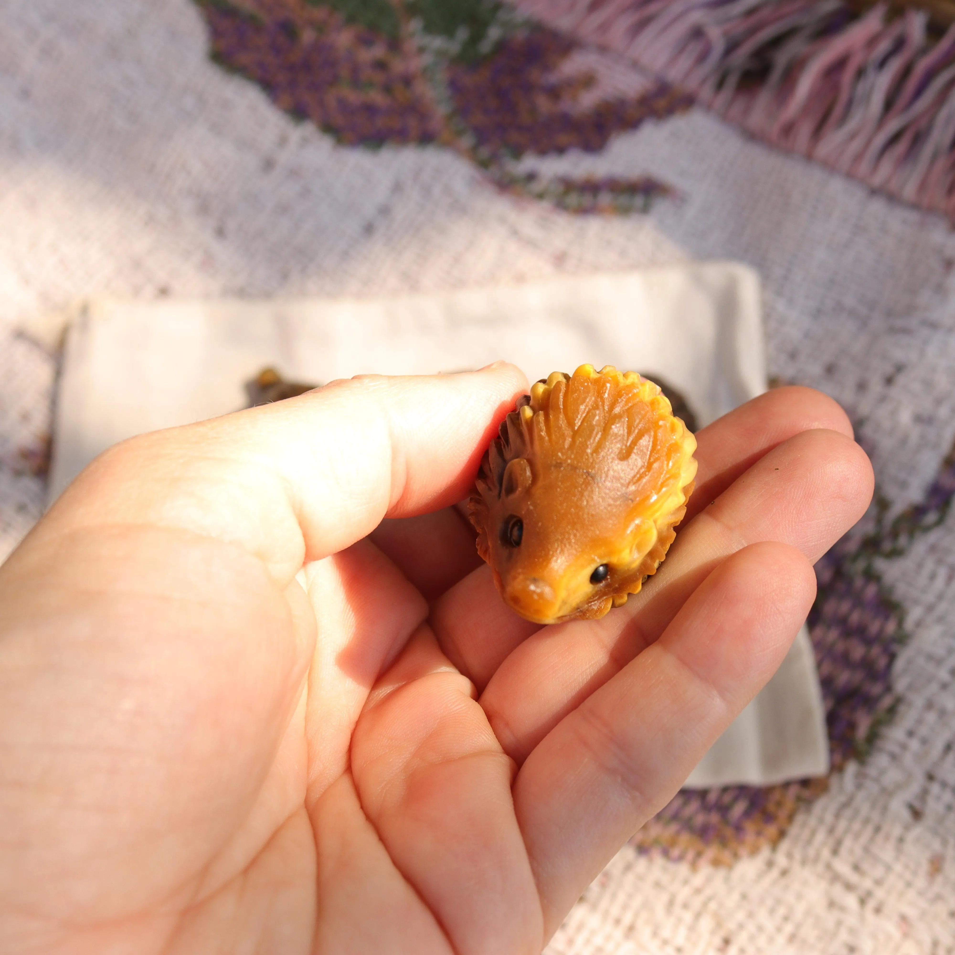 Tigers Eye Hedgehog Carving ~ Cutest Little Critter Carving