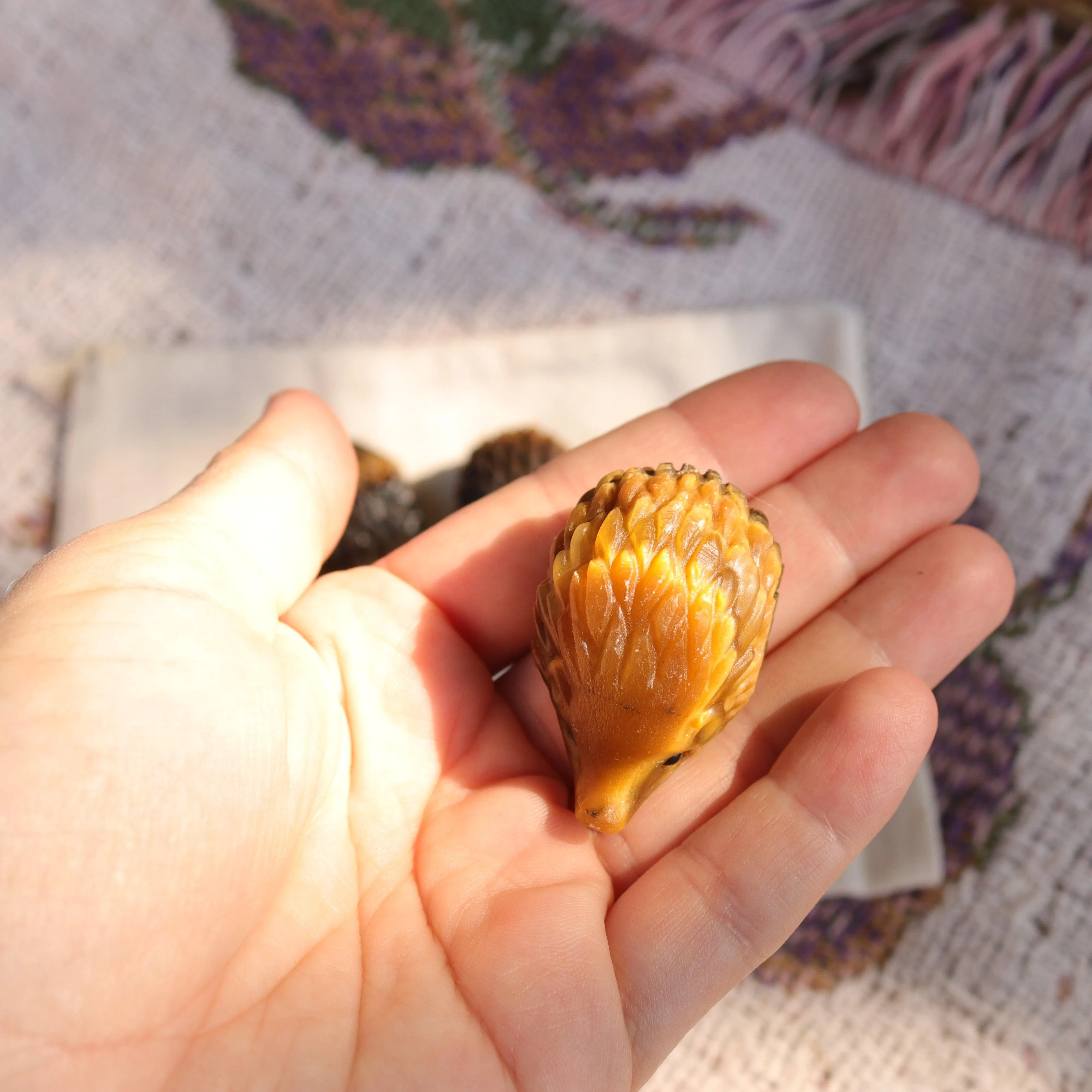 Tigers Eye Hedgehog Carving ~ Cutest Little Critter Carving