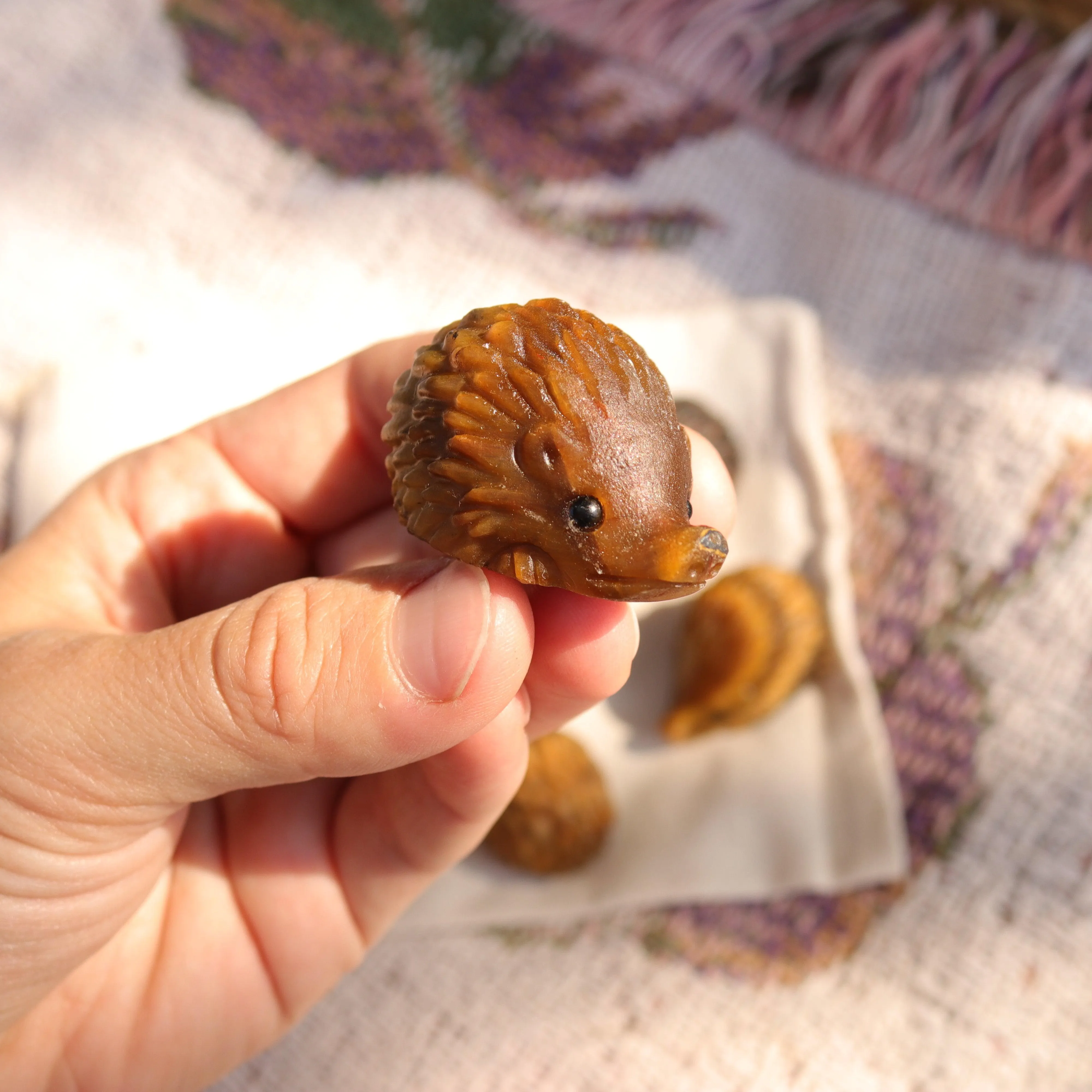 Tigers Eye Hedgehog Carving ~ Cutest Little Critter Carving