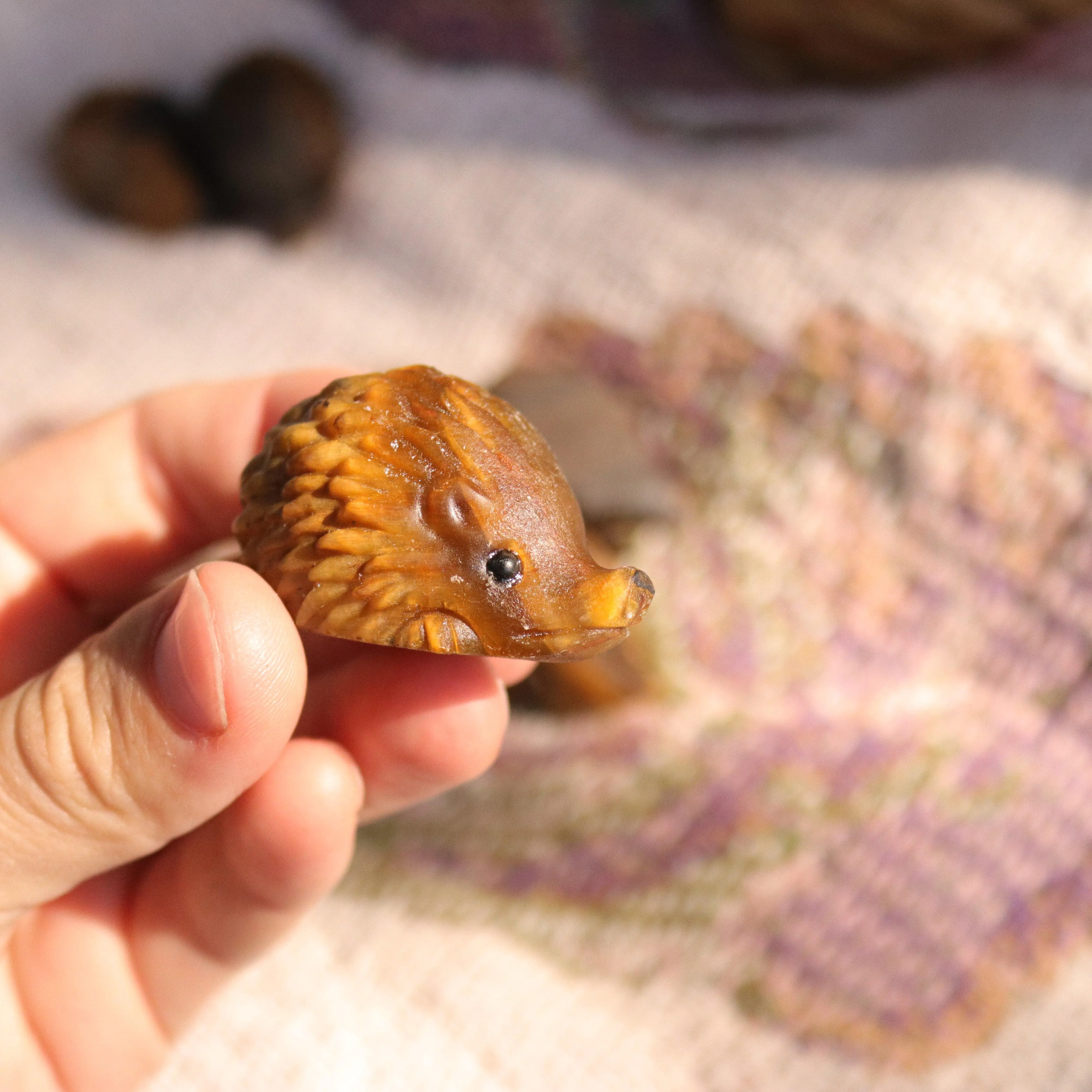 Tigers Eye Hedgehog Carving ~ Cutest Little Critter Carving